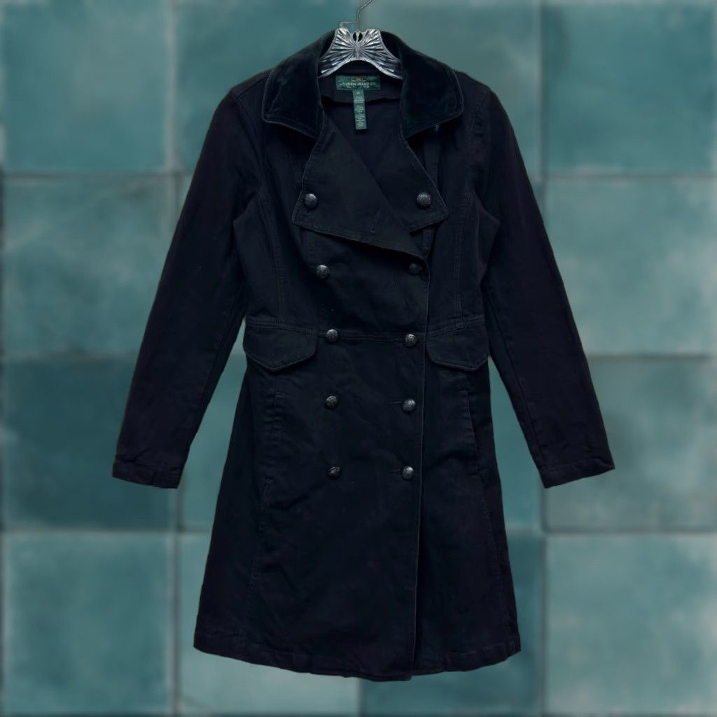 Ralph Lauren VINTAGE Lauren Ralph Lauren LRL Coat Women Double Breast Military Crest Velvet Collar XS Black Coat Overcoat Boys? Size XS / US 0-2 / IT 36-38 - 1 Thumbnail