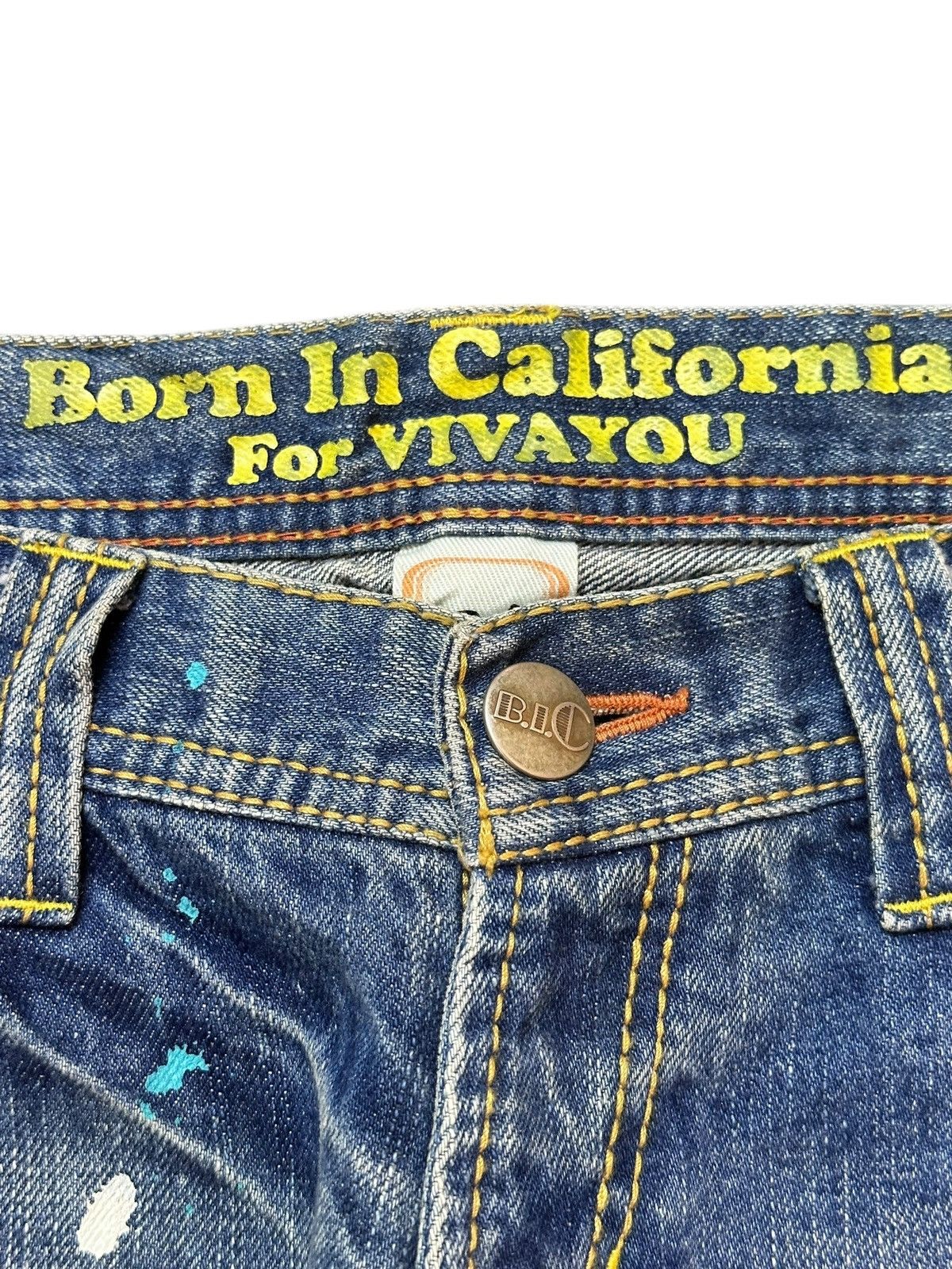 Japanese Brand Vintage BIC Paint Splatter Grunge Distressed Denim Size US 31 - 5 Thumbnail
