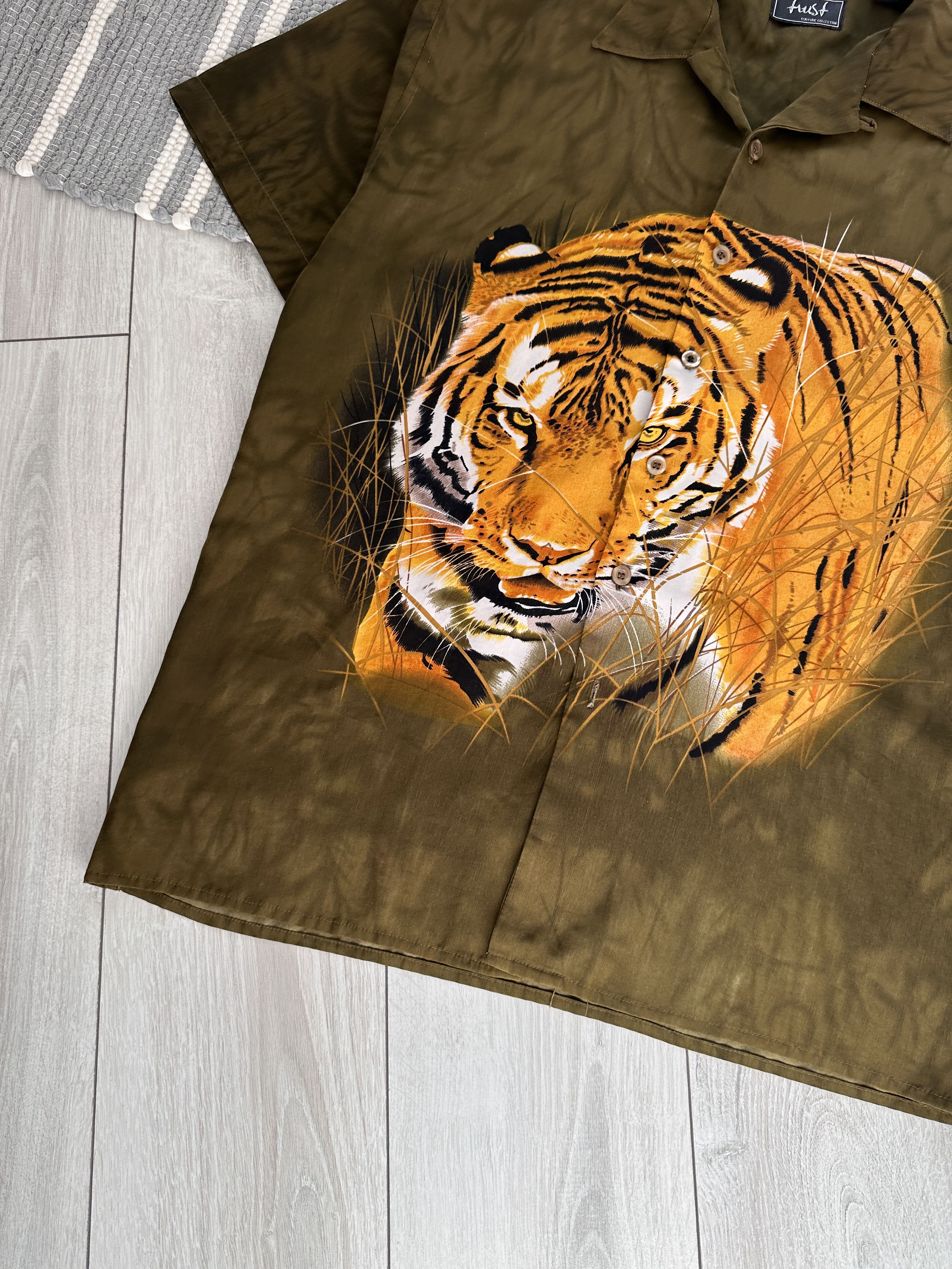 Vintage Vintage Tiger Hawaiian Shirt Size US XL / EU 56 / 4 - 4 Thumbnail
