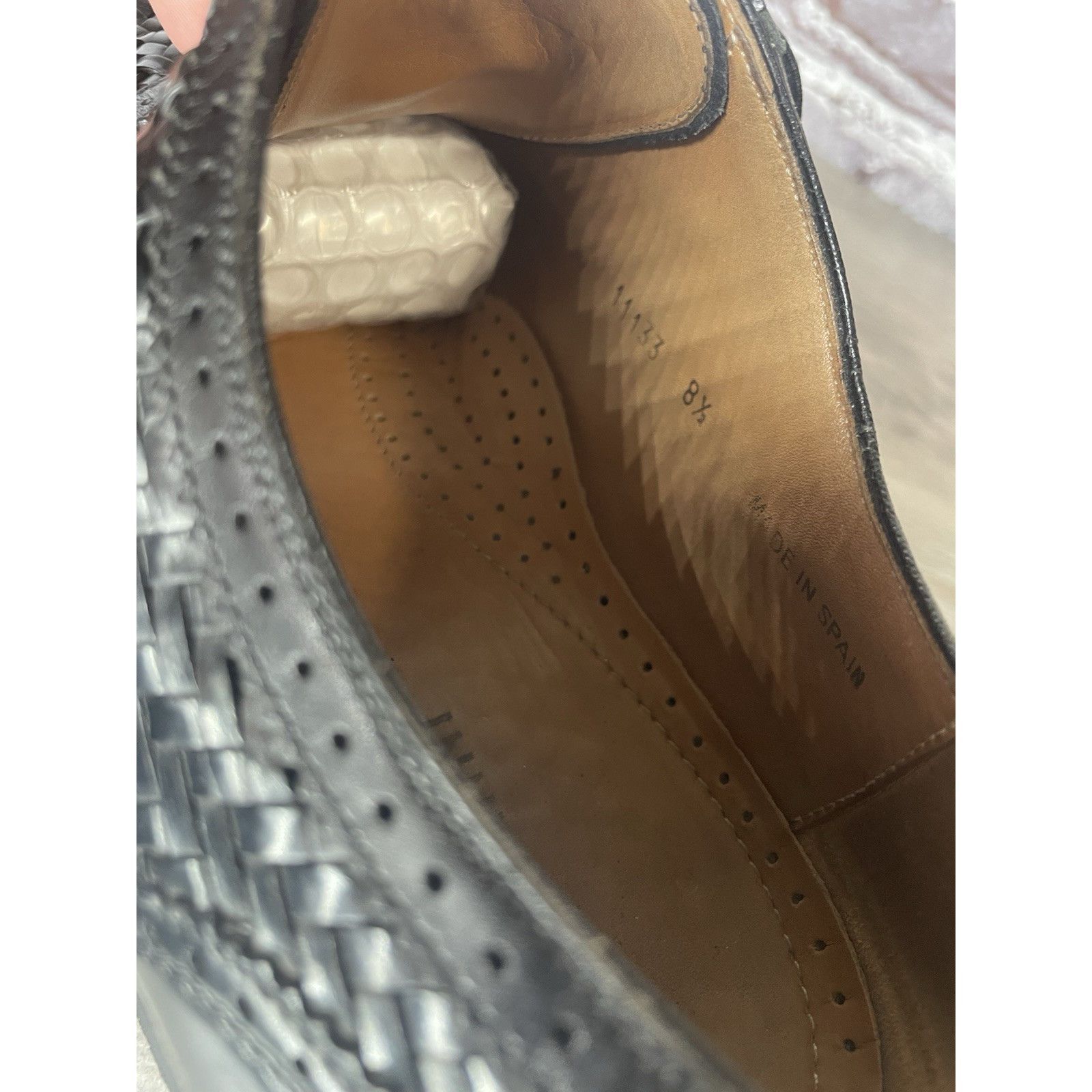 Magnanni Magnanni Black Leather Basketweaves Woven Lace Dress Shoes M Size US 8.5 / EU 41-42 - 7 Thumbnail