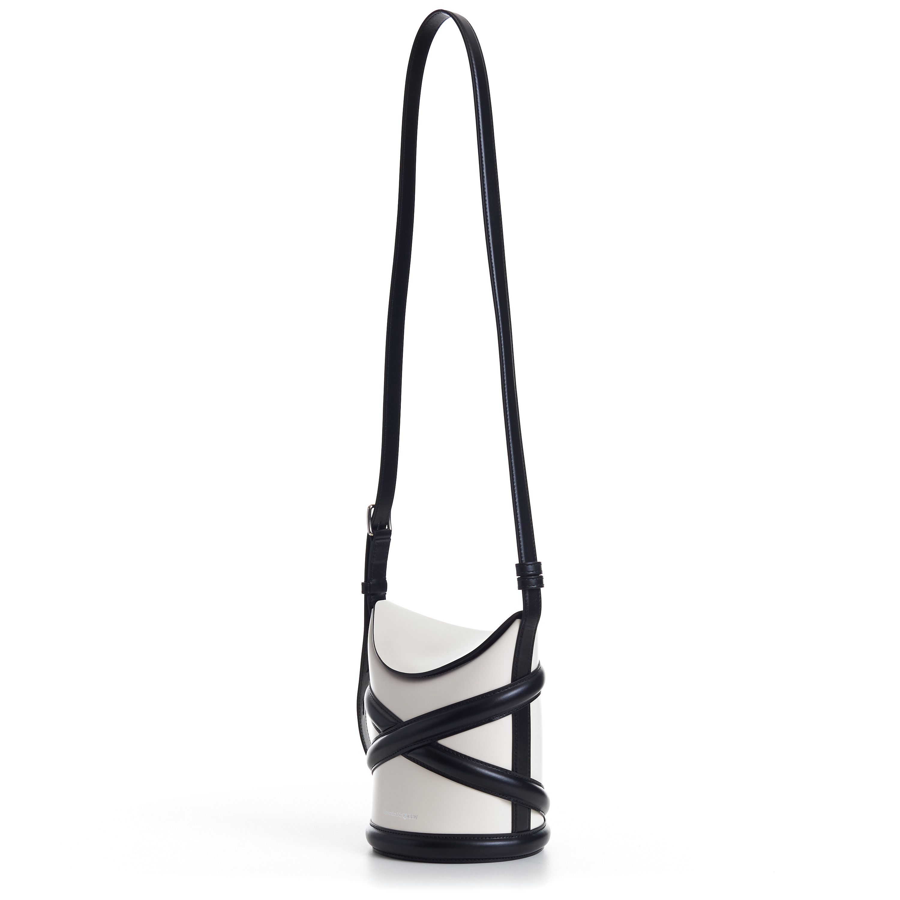 Alexander McQueen The Curve Bucket Bag - Ivory, Harness, Shoulder Strap Size ONE SIZE - 2 Thumbnail