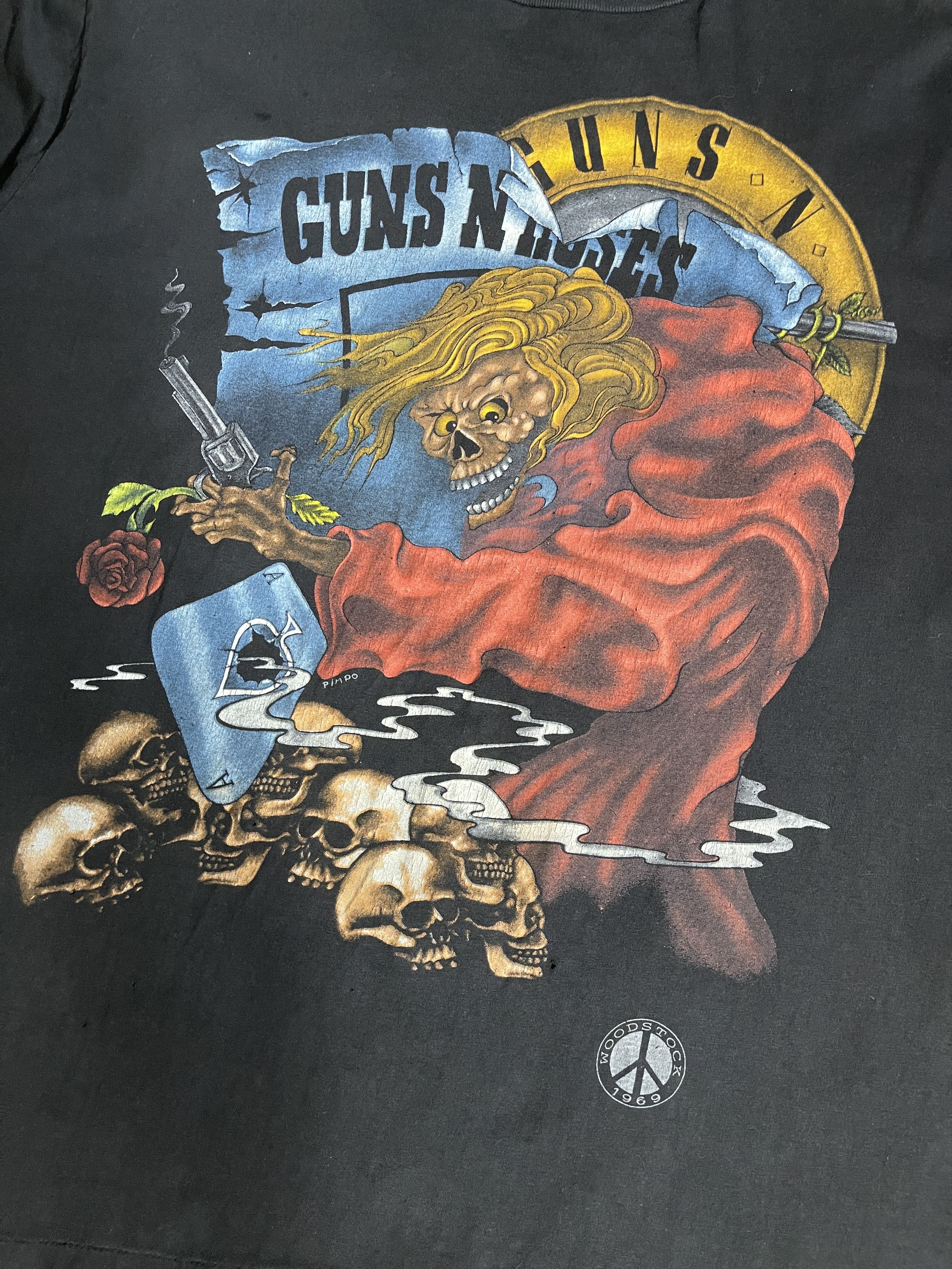 Guns N' Roses Vintage 90s Thrashed🔥Guns N Roses x Woodstock🔥Full Print Tee Size US L / EU 52-54 / 3 - 7 Thumbnail