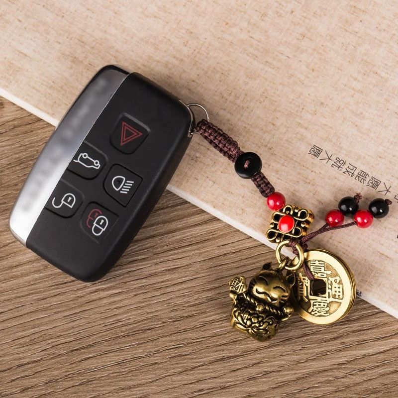 Other Lucky Cat Keyring Car Keychain Brass Hanging Charms Size ONE SIZE - 2 Thumbnail