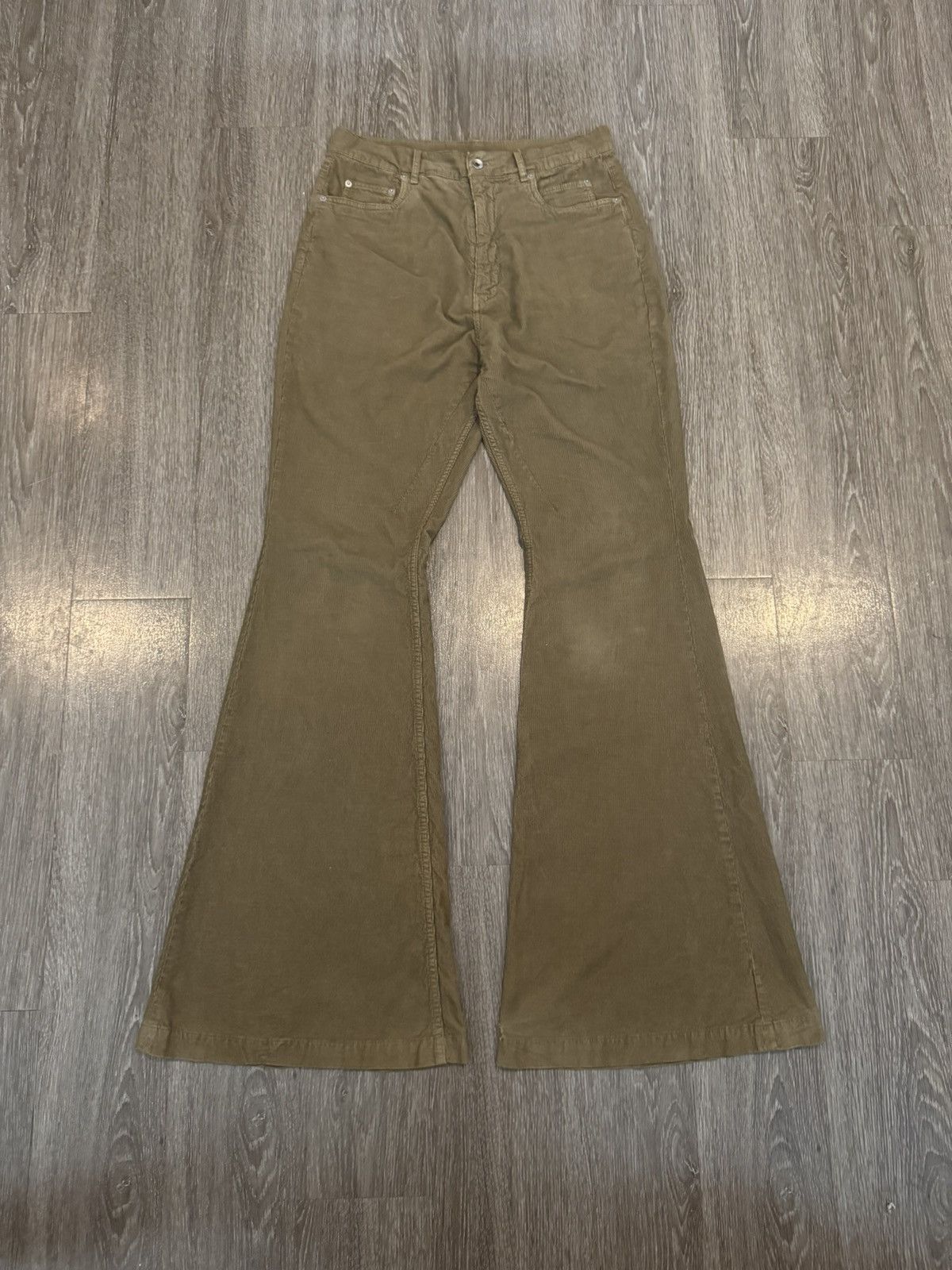 Rick Owens Rick Owens Bolan Bootcut Flared Pants Pale Green Size 31 Size US 31 - 1 Thumbnail