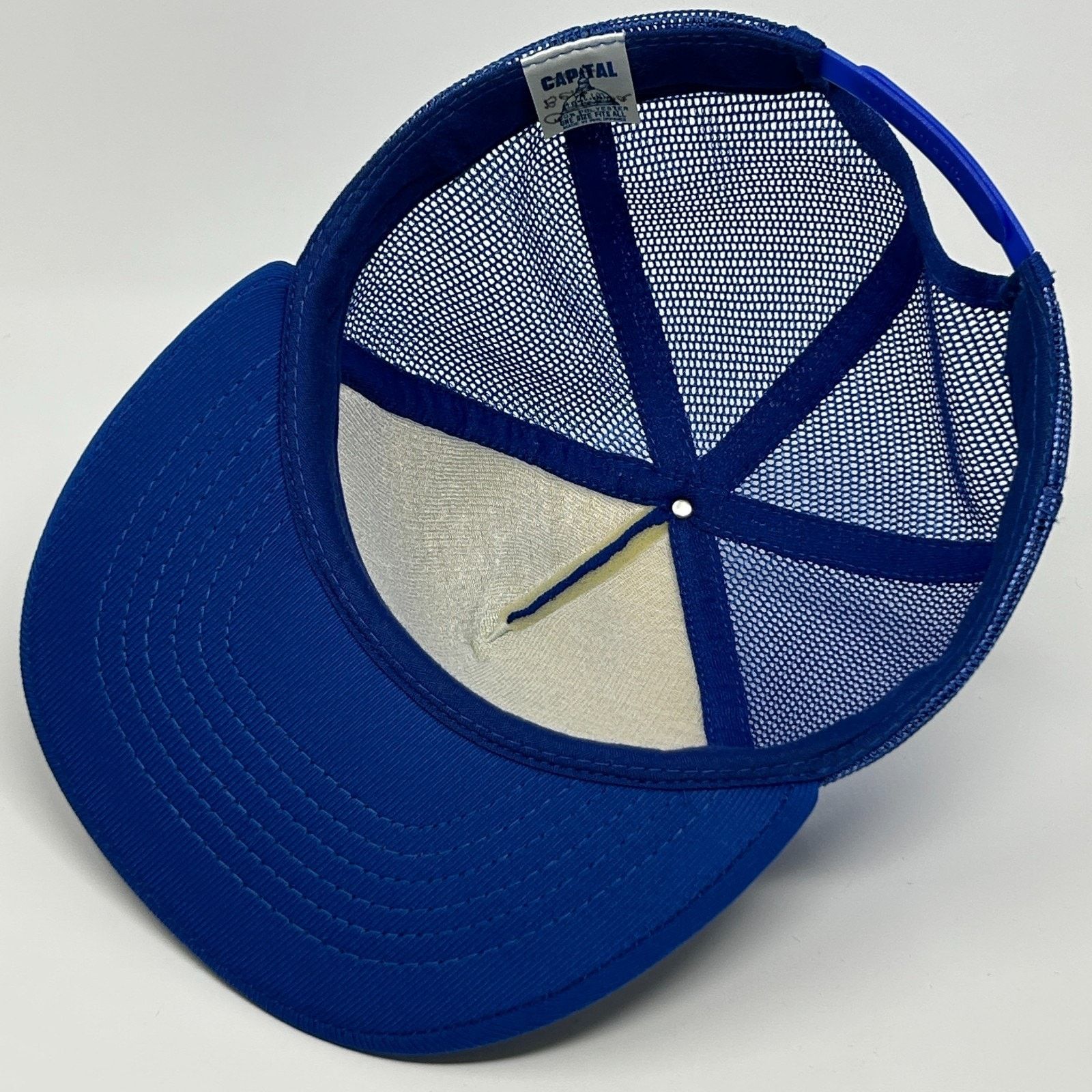Vintage Vintage Jockey Brand Trucker Hat Cap Blue 80s Logo Mesh Size ONE SIZE - 4 Thumbnail