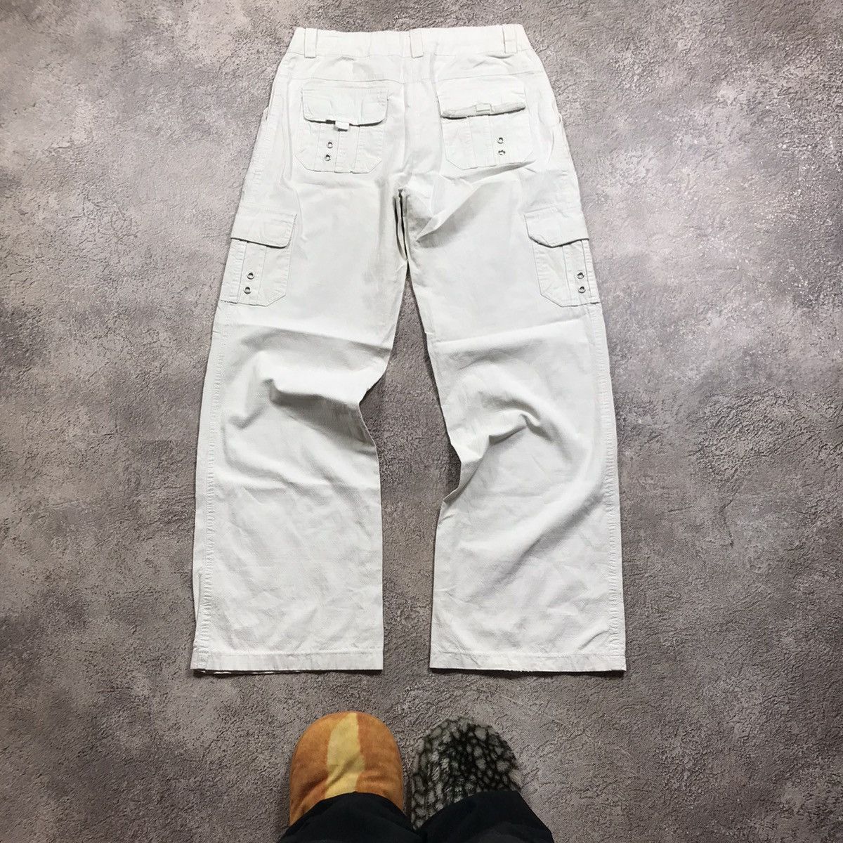 Vintage Vintage Y2K Baggy Cargo Pants Cream Relaxed Fit Streetwear 2 Size 27" / US 4 / IT 40 - 6 Thumbnail