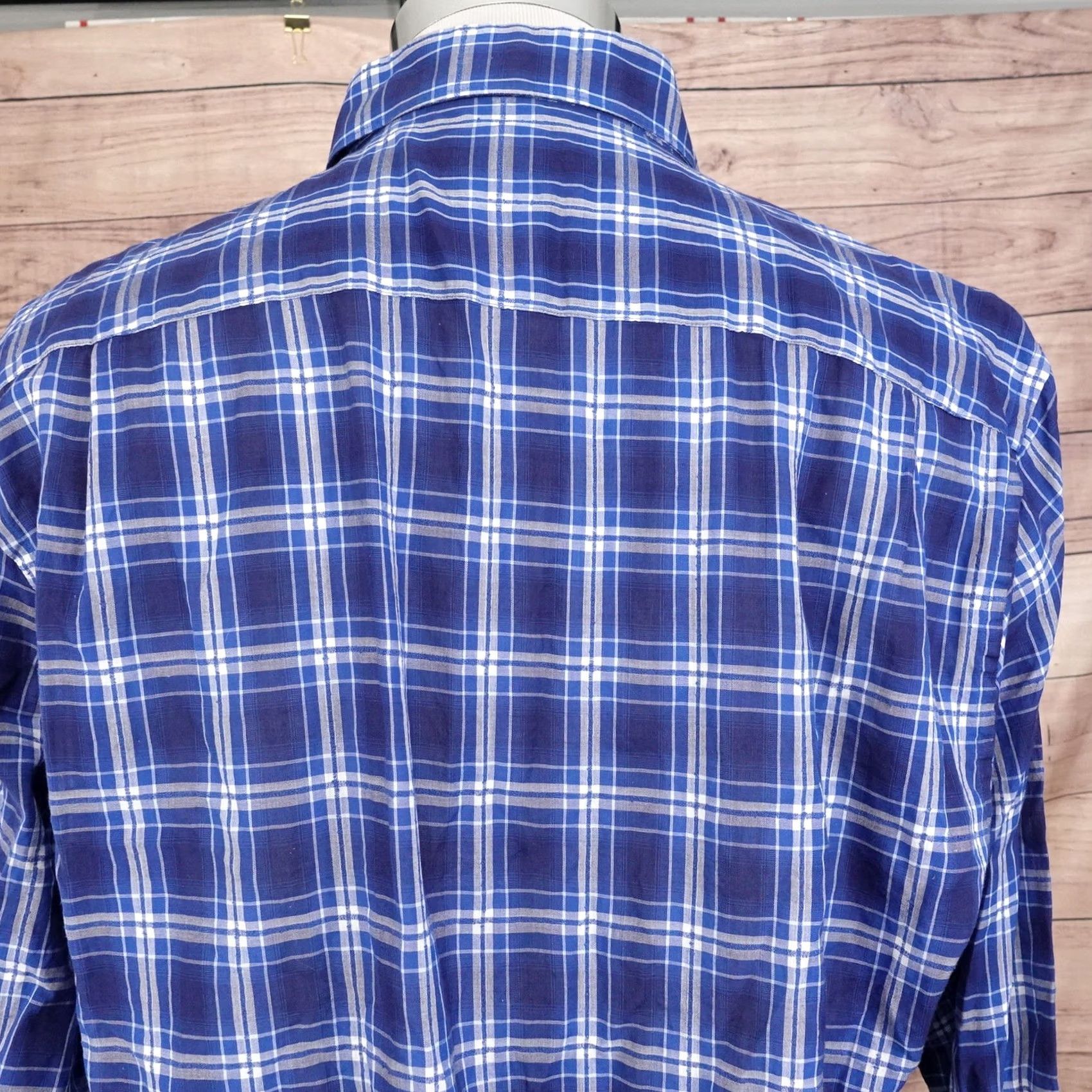 Peter Millar PETER MILLAR COLLECTION BLUE PLAID BUTTON UP SHIRT MENS SZ XL SUMMER BOUCLE Size US XL / EU 56 / 4 - 5 Thumbnail