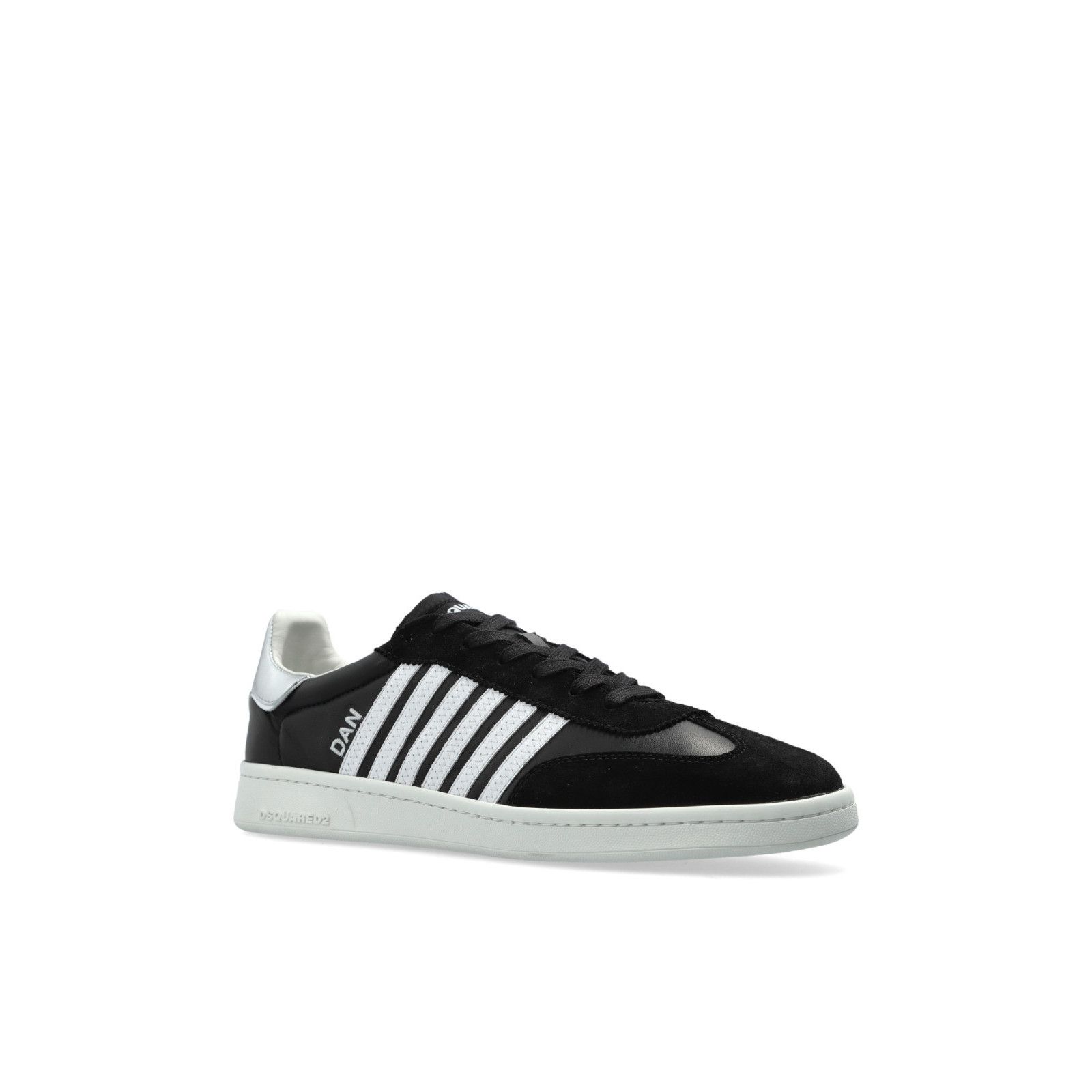 Dsquared2 DSQUARED2 Boxer Striped Black Leather Sneakers New & Authen Size US 6 / EU 39 - 2 Thumbnail