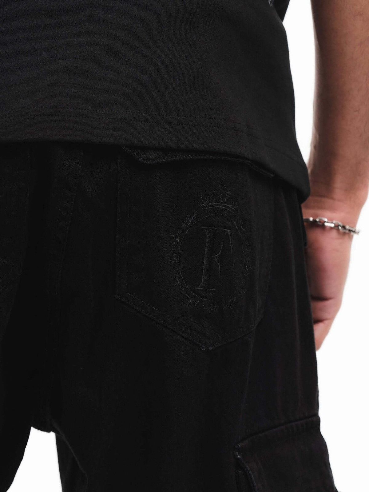 Other Finelli Mens Black Multi-Pocket Strap Utility Jeans RRP $160 Size US 32 / EU 48 - 10 Thumbnail