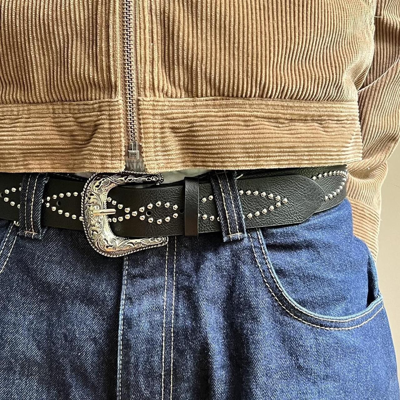 Cowboy Equipment × Vintage vintage style black american western studded design belt Size ONE SIZE - 4 Thumbnail