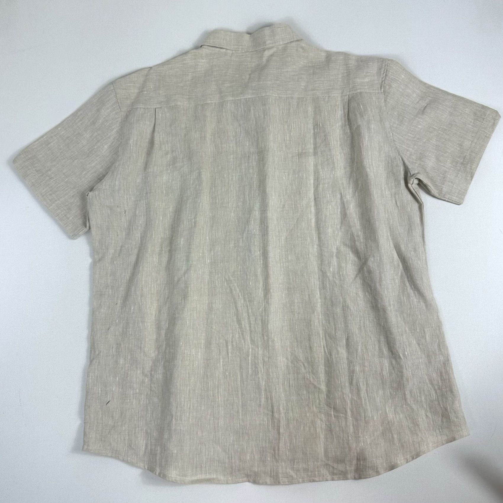 Vintage Bohio Shirt Mens 2XL Cream Linen Short Sleeve Embroidered Pockets Floral Shirt Size US XXL / EU 58 / 5 - 2 Thumbnail
