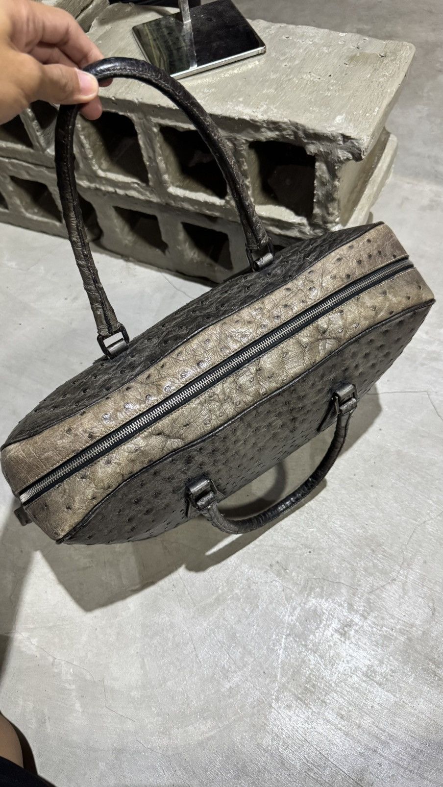 Prada Prada ostrich Briefsace Leather Bag Size ONE SIZE - 9 Thumbnail