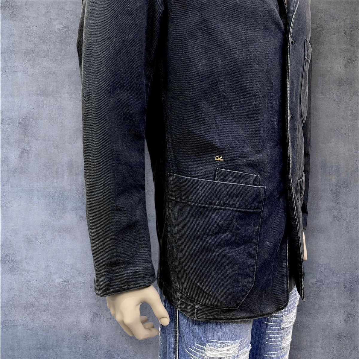45rpm 45RPM Japan Grunge Slate Stretch Denim Tailored Chore Jacket Size US S / EU 44-46 / 1 - 4 Thumbnail