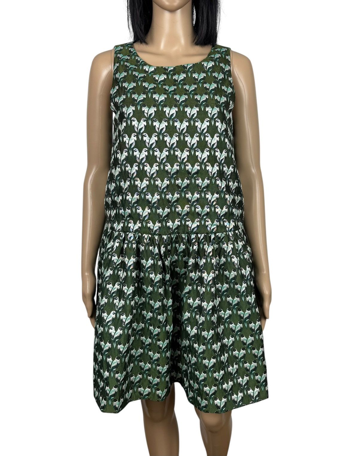 Maje Maje Rower Green Jacquard Parrot Print Mini Dress size 2 Size S / US 4 / IT 40 - 3 Thumbnail