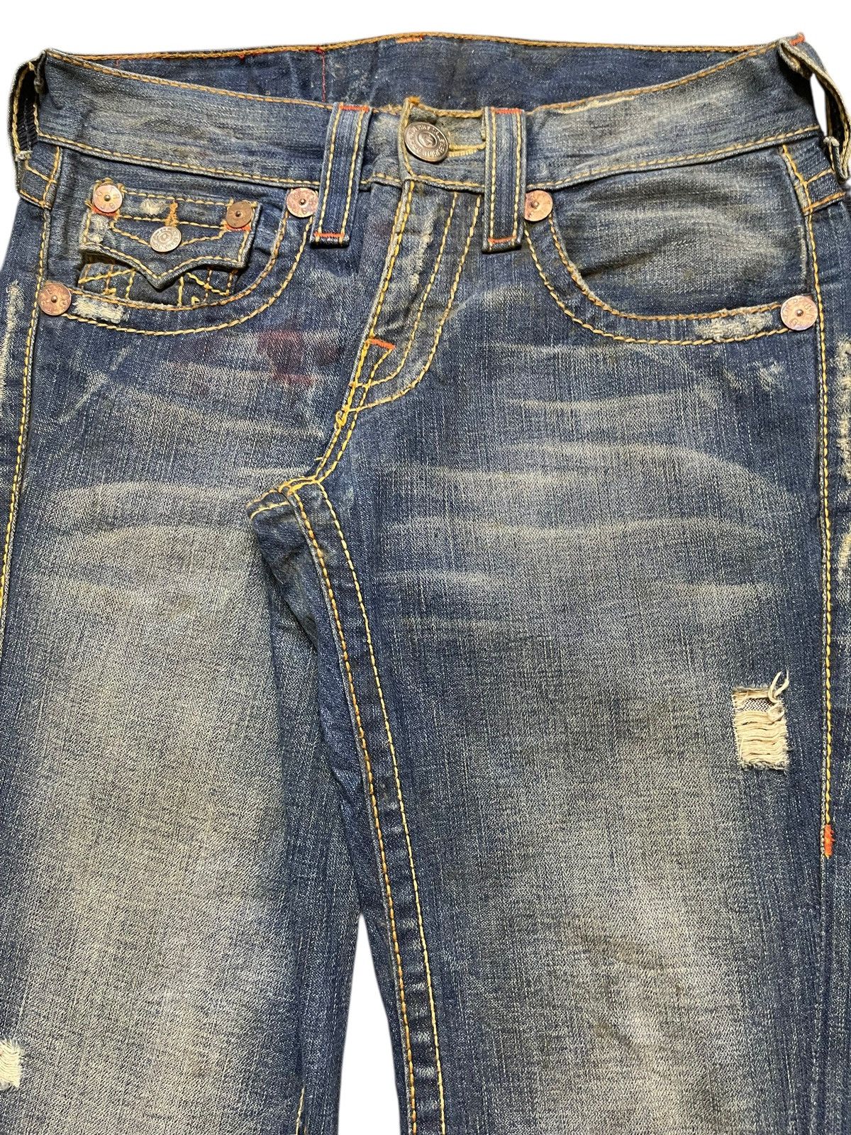 True Religion Vintage Usa True Religion Mud Wash Whiskers Bootcut Wide Leg Size US 31 - 4 Thumbnail