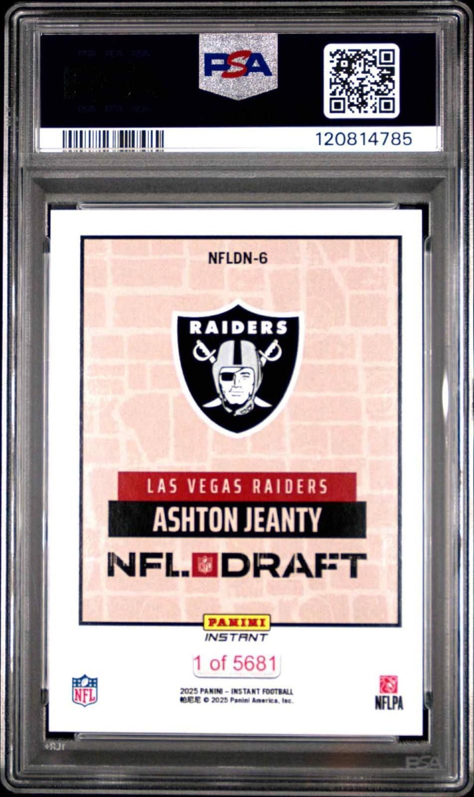 Other 2025 Panini Instant #NFLDN6 Ashton Jeanty (RC) PSA 9 Mint Size ONE SIZE - 6 Thumbnail