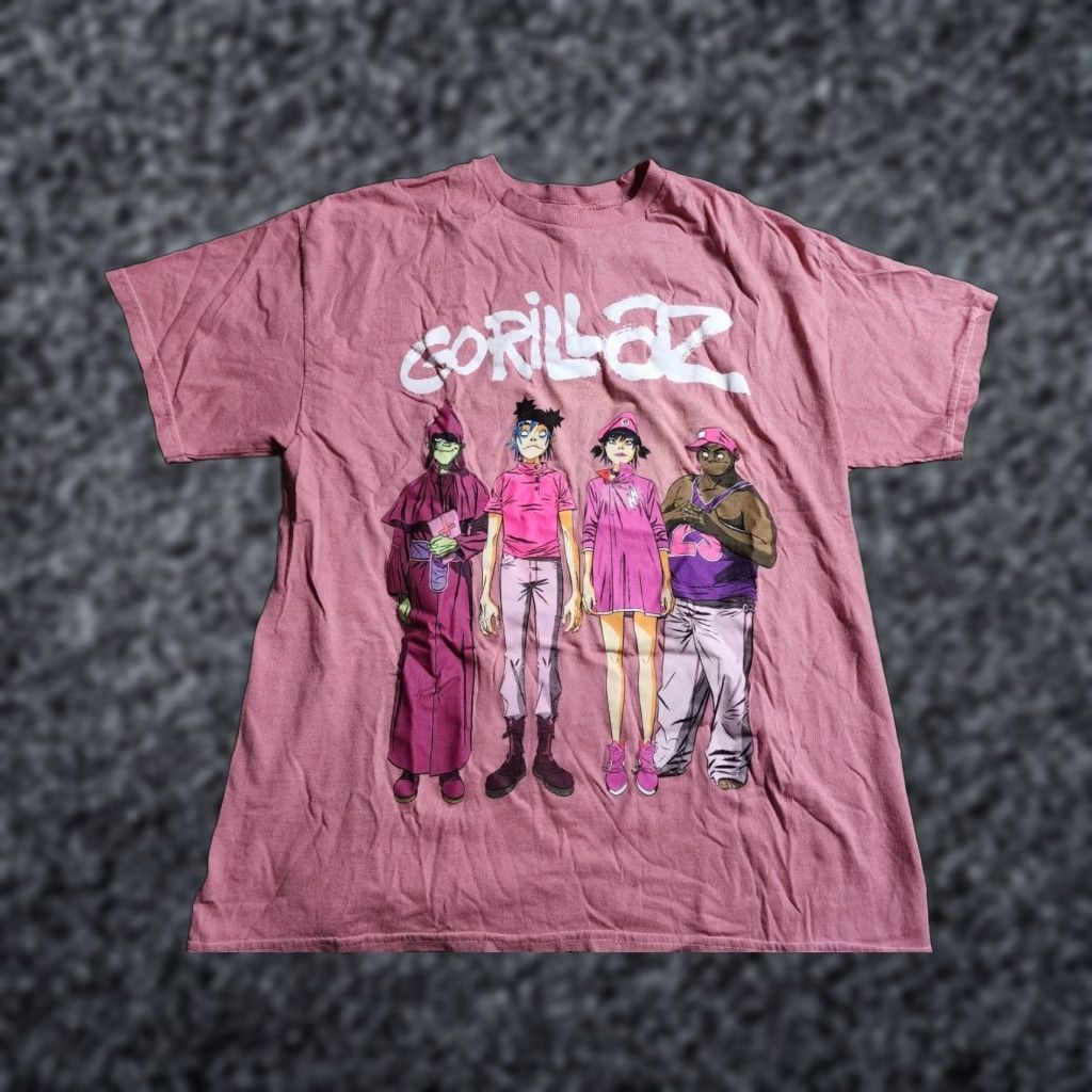 Gildan Gorillaz T-Shirt Women's XL Pink Graphic Print 90s Music Rock Short Sleeve Crew Neck Tee Size XL / US 12-14 / IT 48-50 - 1 Thumbnail