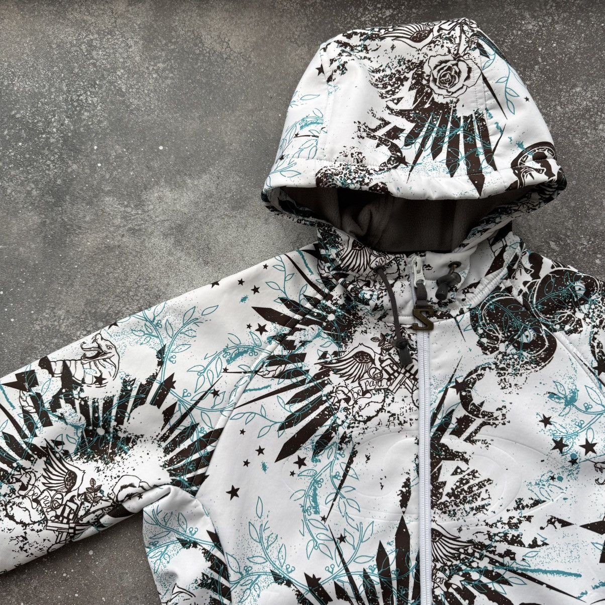 Salomon Salomon Tattoo Printed Vintage Gorpcore Ski Zip Jacket Size S / US 4 / IT 40 - 4 Thumbnail