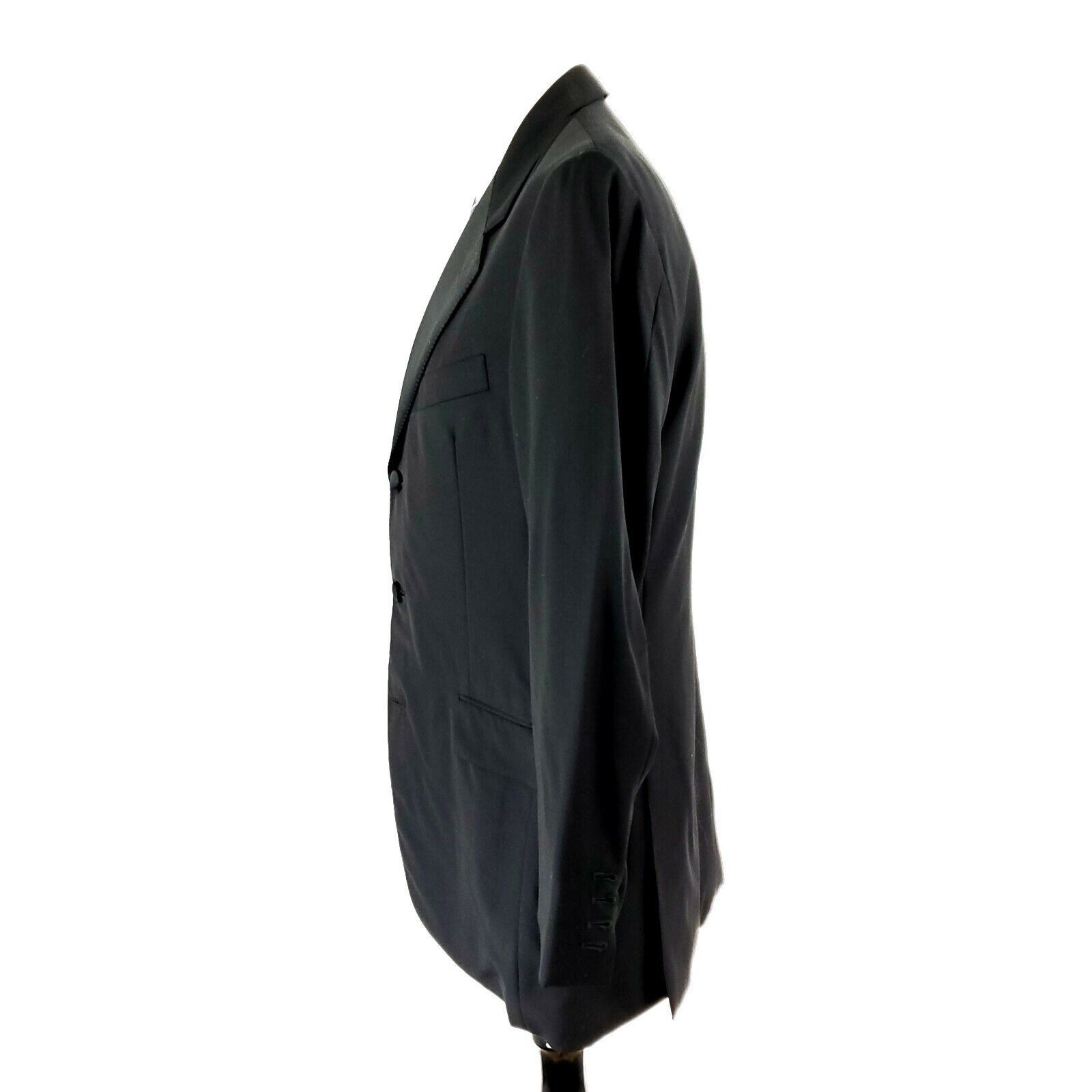Hickey Freeman Hickey Freeman Wool 3 Felt Button Tuxedo Jacket 40L Black Su Size 40L - 6 Thumbnail