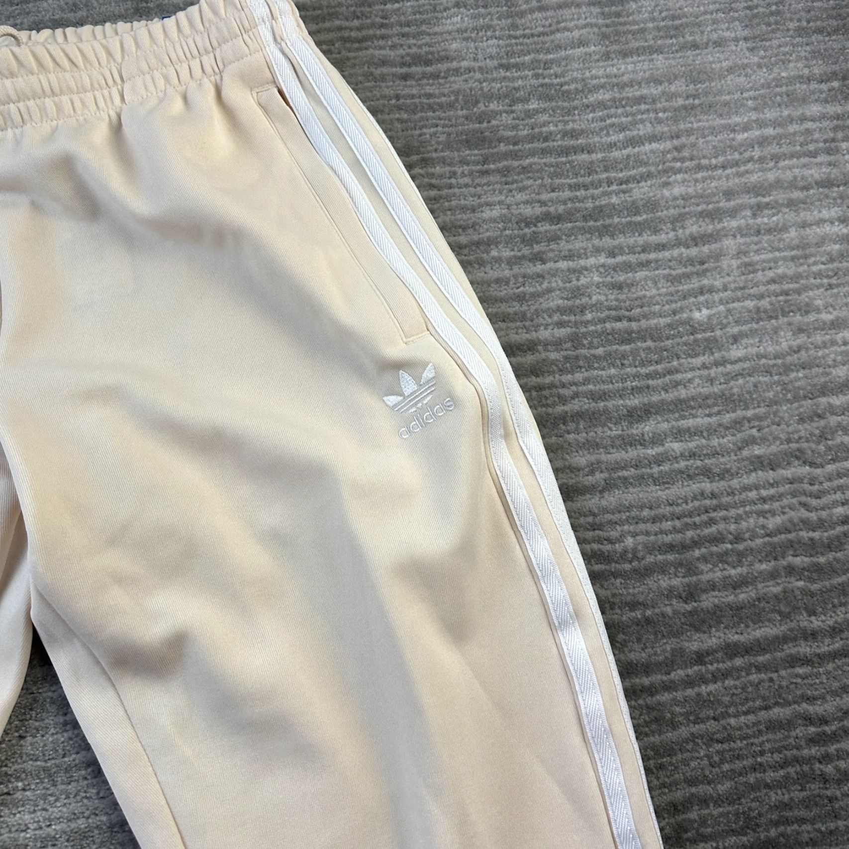 Adidas Adidas Pants Mens Medium Beige Tan Originals Superstar Track SST TT Cream Track Pants Slim Size US 31 - 4 Thumbnail