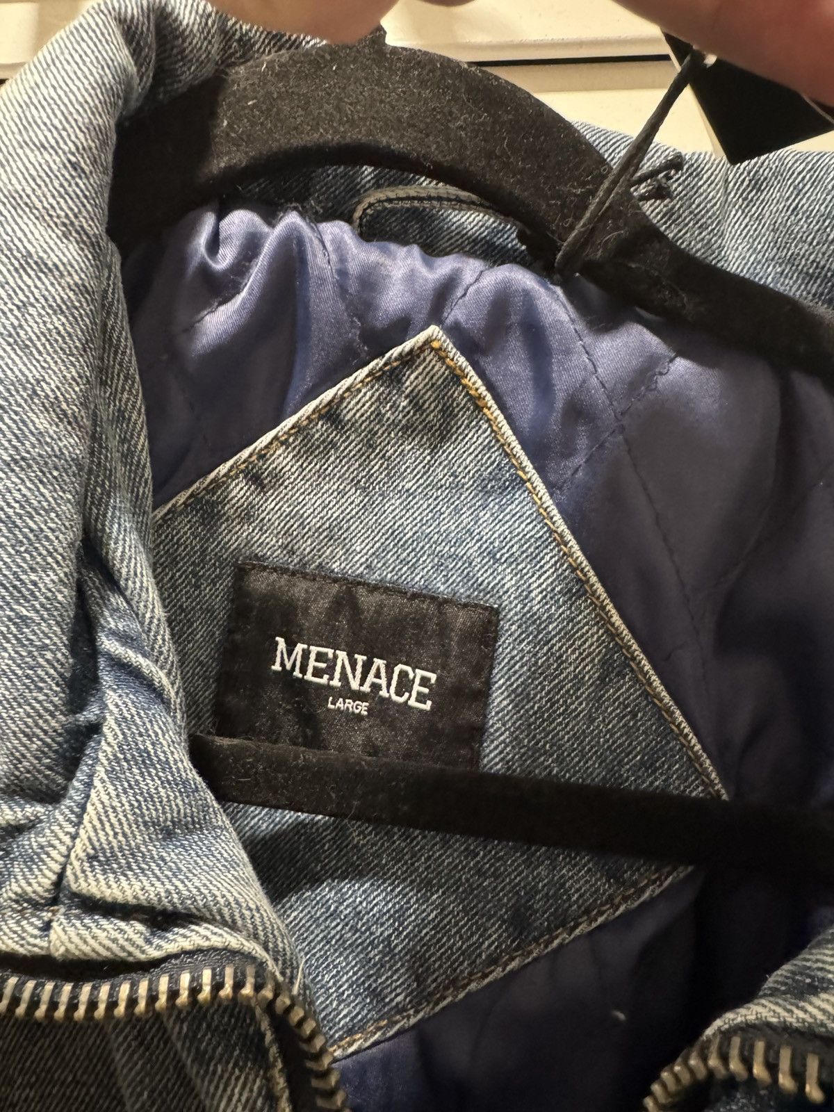 Menace Double-Collar Quilted Denim Jacket Size US L / EU 52-54 / 3 - 4 Thumbnail