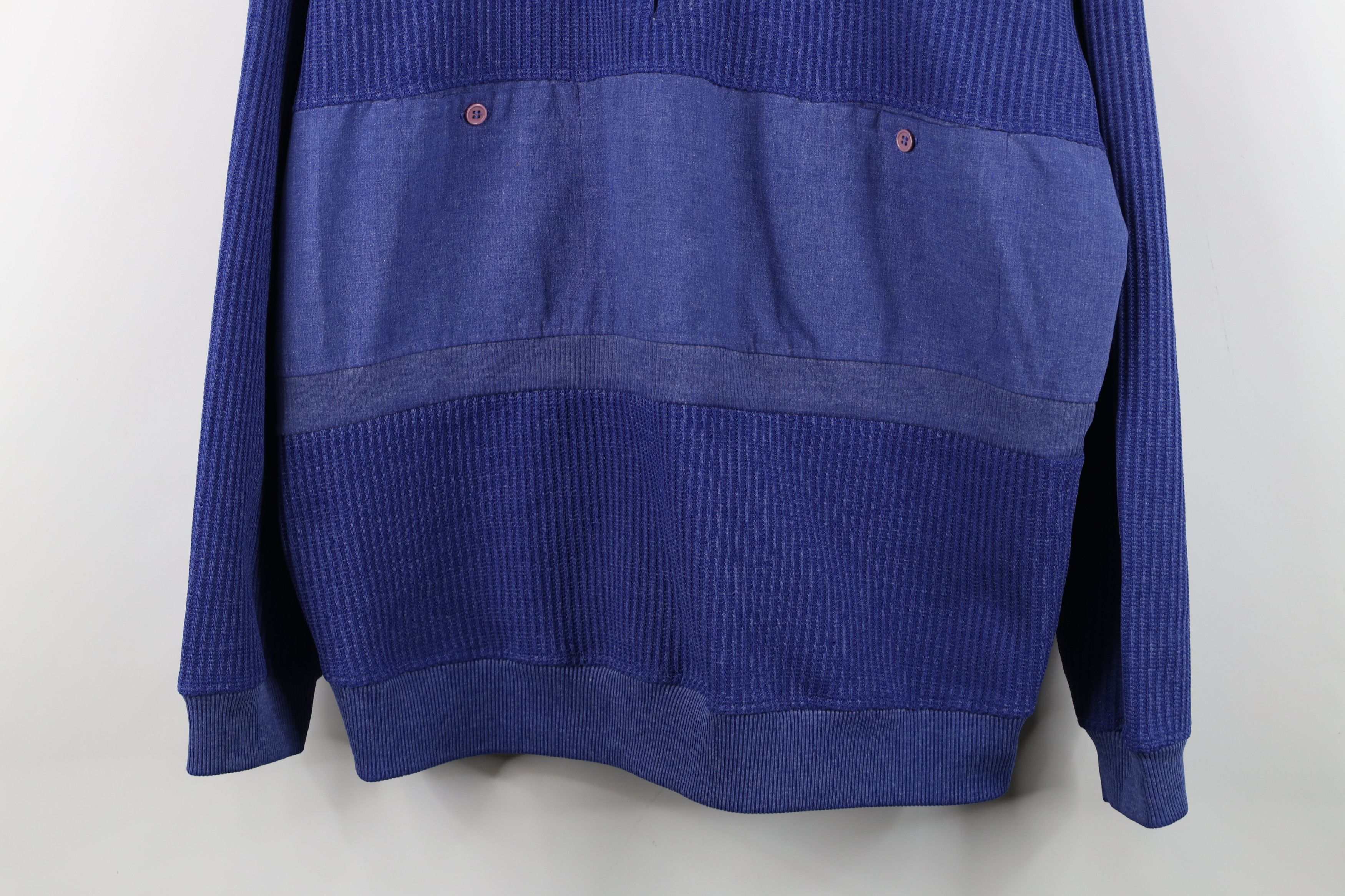 Vintage Vintage 90s Streetwear Waffle Knit Pullover Polo Shirt Size US XXL / EU 58 / 5 - 3 Thumbnail