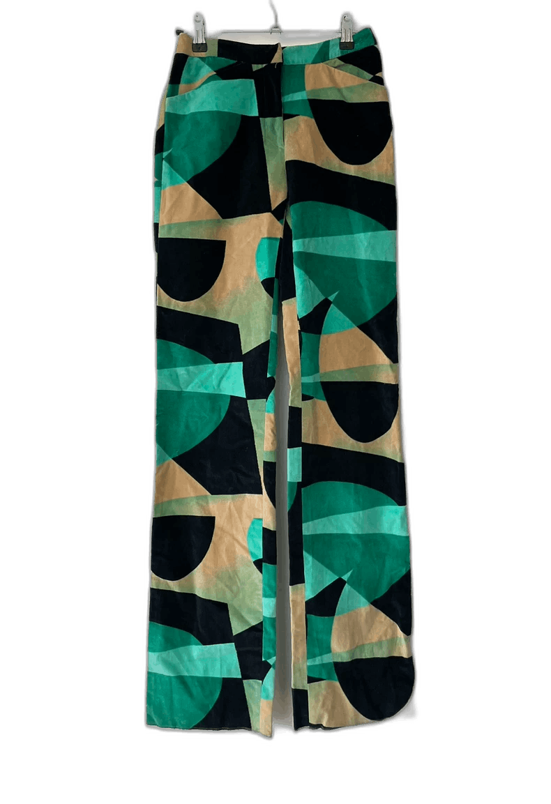 Versace Versace Geometry Print Velvet Trousers Size 38" / US 16 / IT 52 - 1 Thumbnail