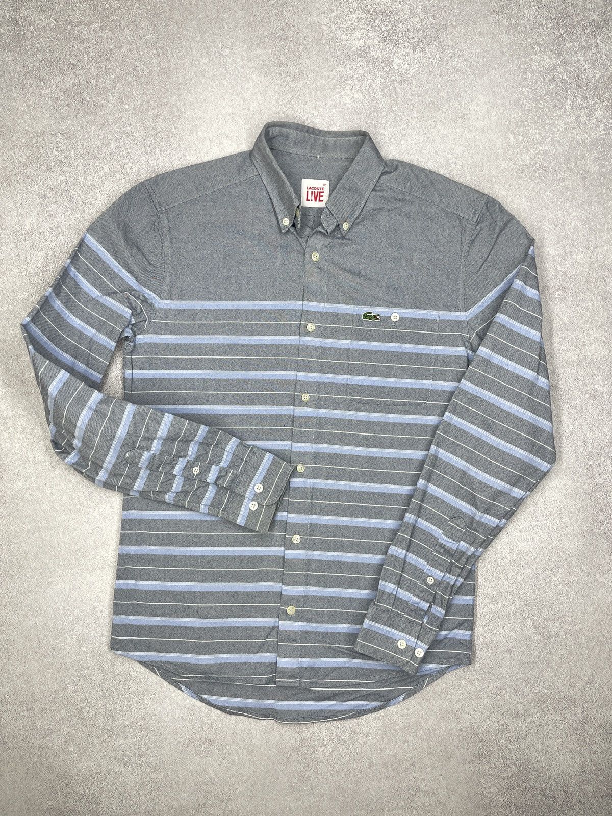 Lacoste Mens Lacoste Shirt Striped Blue Size M Size US M / EU 48-50 / 2 - 2 Thumbnail