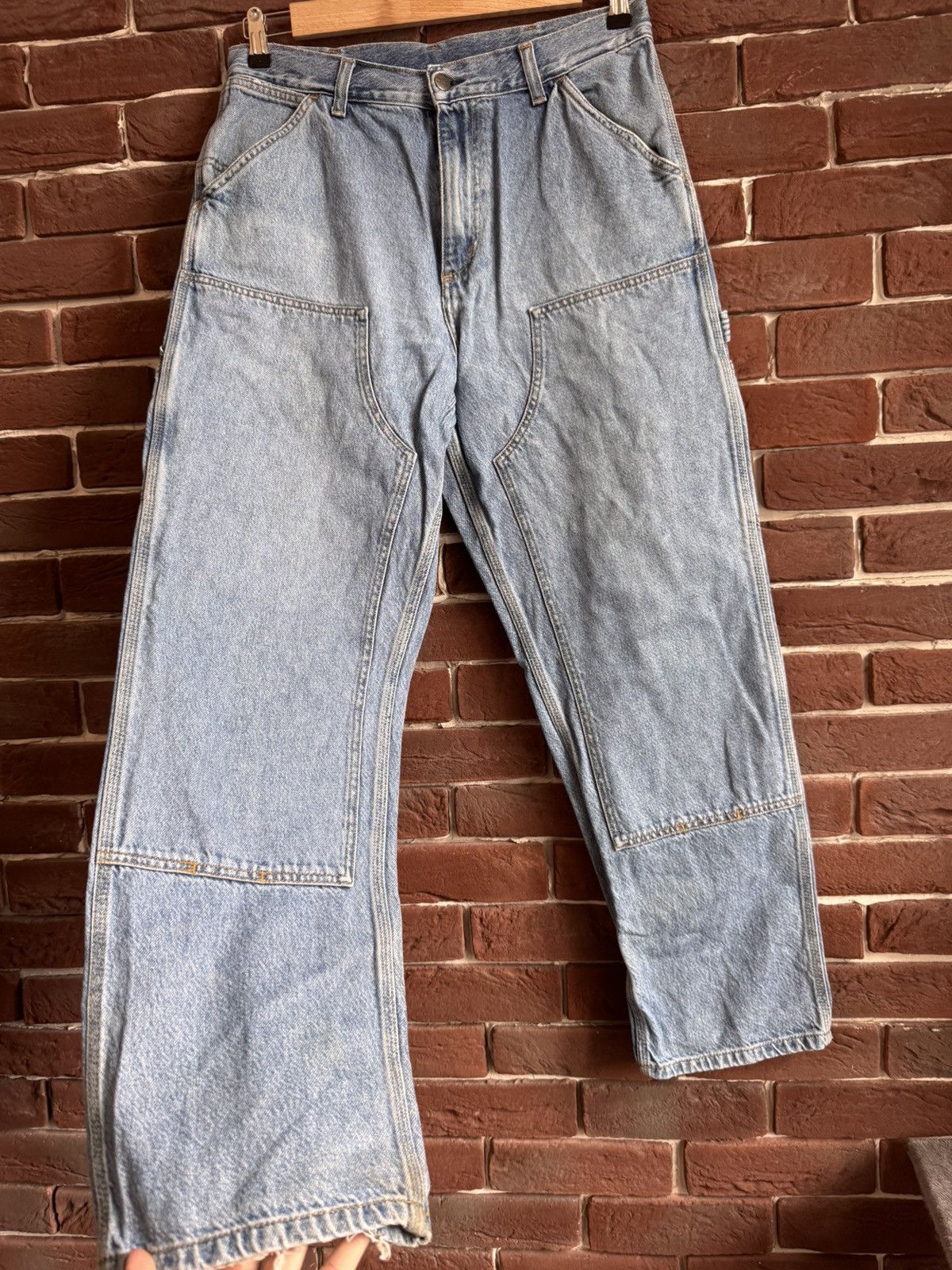 Carhartt Washed Carhartt Double Knee Distressed Blue Hype Workwear Size US 30 / EU 46 - 6 Thumbnail