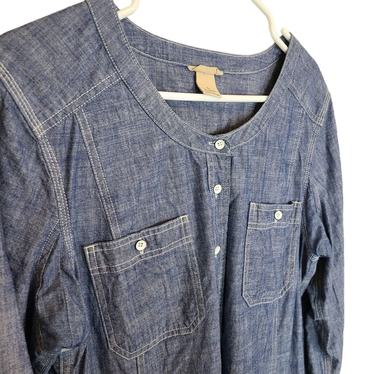 Duluth Trading Company Duluth Trading Co Shirt L Free Range Organic Chambray Tunic Size L / US 10 / IT 46 - 7 Thumbnail