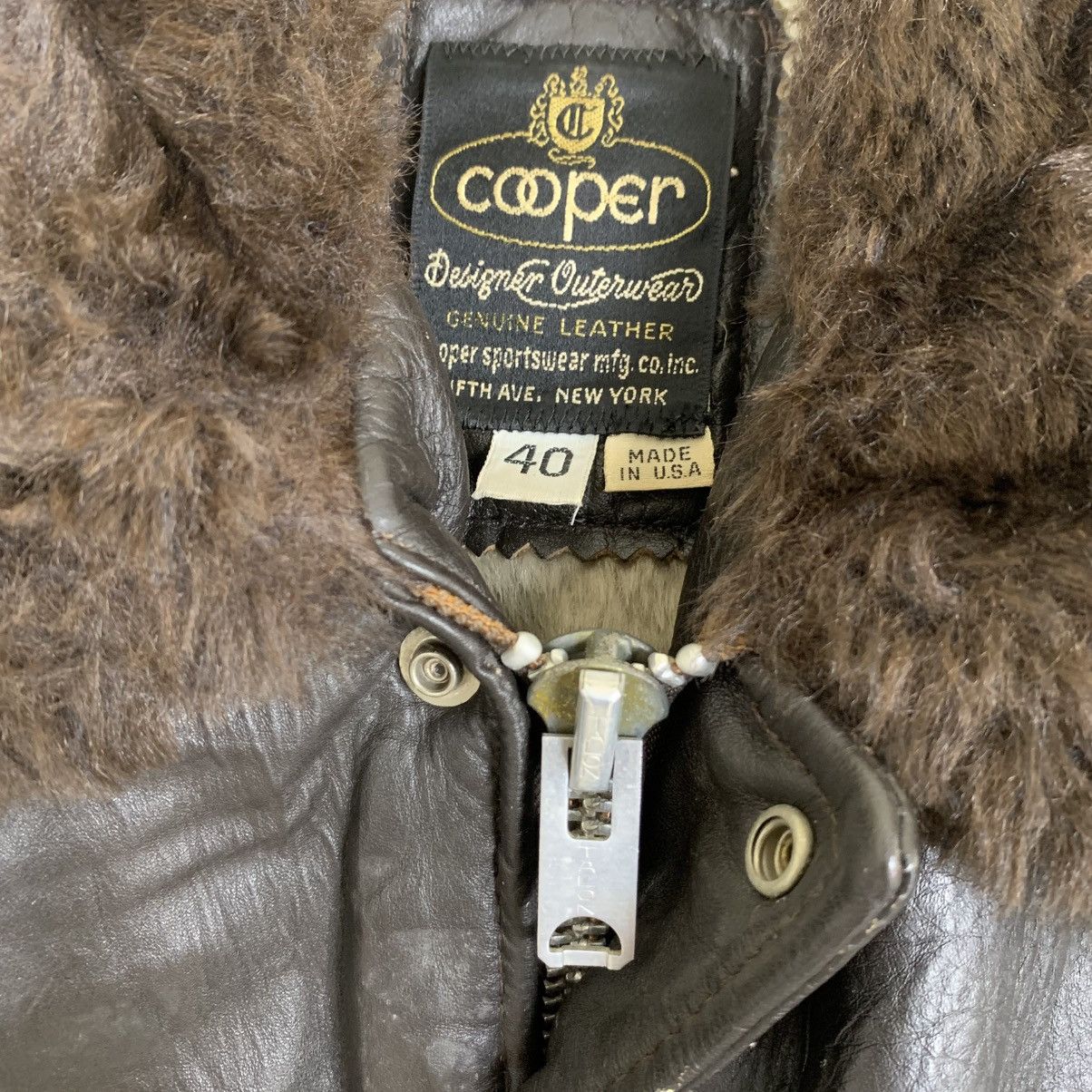 Cooper × Genuine Leather × Vintage Vintage Cooper Sportwear Sherling Leather Jacket Size US M / EU 48-50 / 2 - 9 Thumbnail