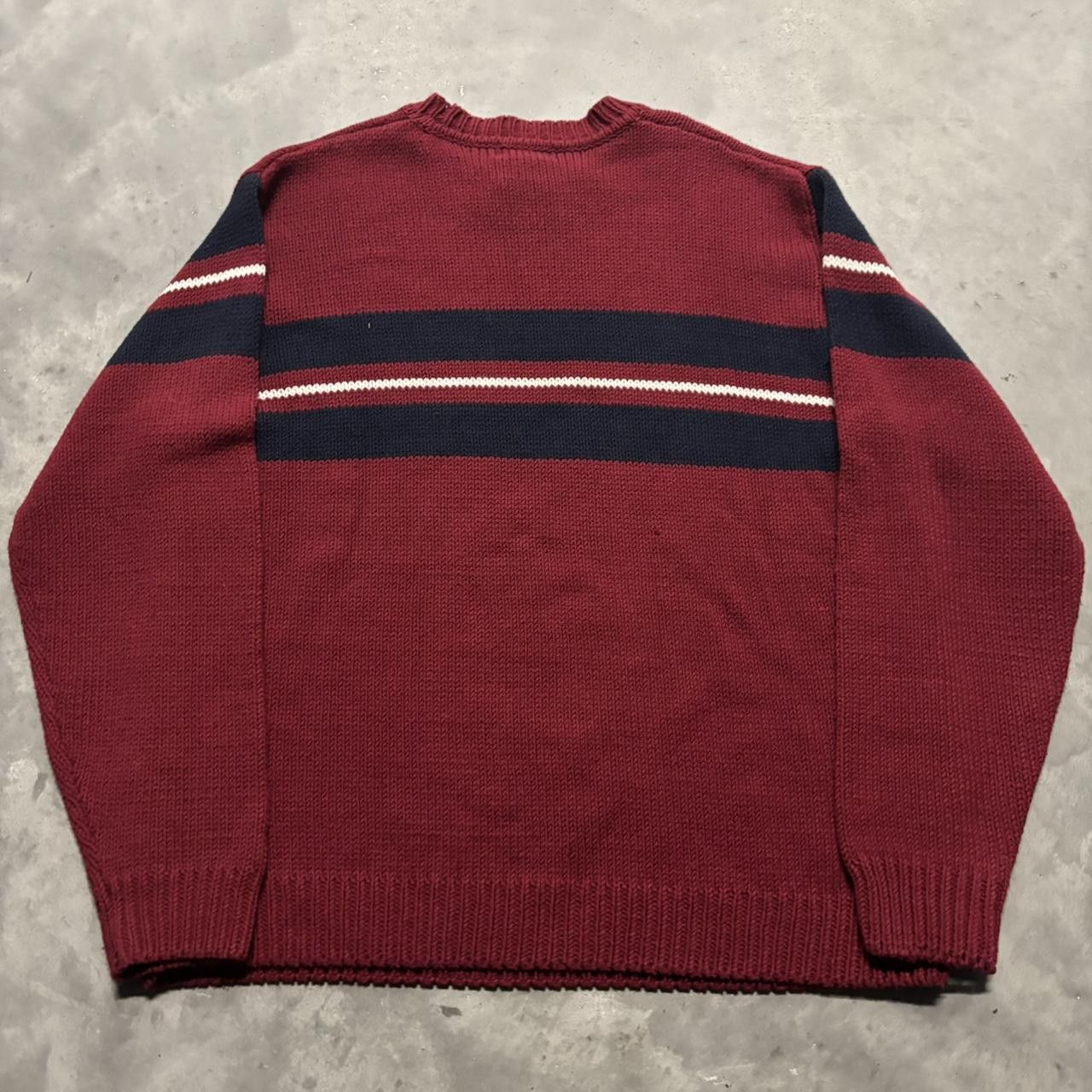 Japanese Brand × Vintage Crazy Vintage Y2K/2000s Grunge Red Striped Streetwear Baggy Skater Essential Sweater! Size US L / EU 52-54 / 3 - 5 Thumbnail