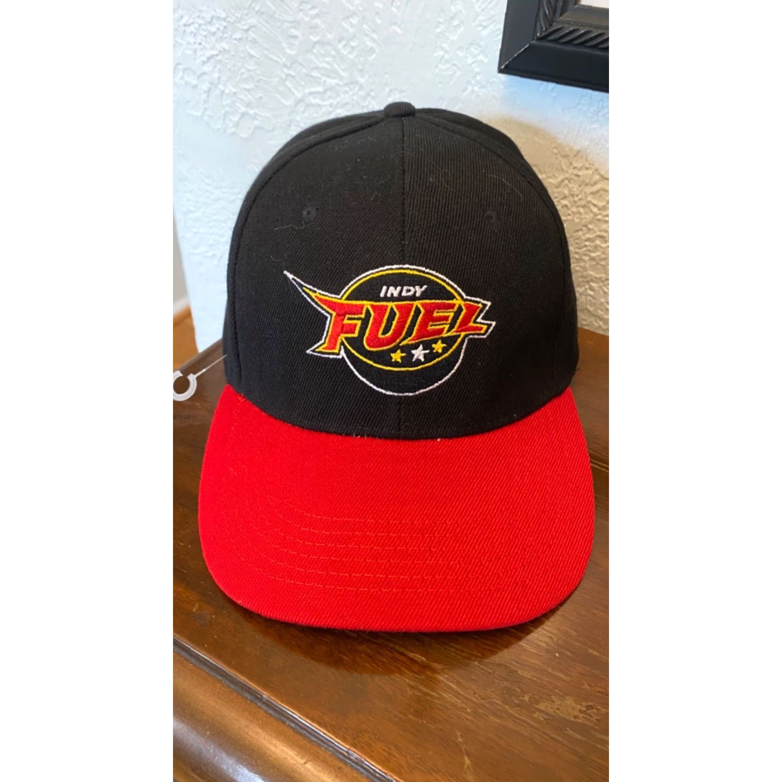 NASCAR NASCAR Indy Fuel Racing Hat Adjustable StrapBack Black And Red Cap One Size Adjustable Baseball Cap Unisex Adults Mens Size ONE SIZE - 2 Thumbnail