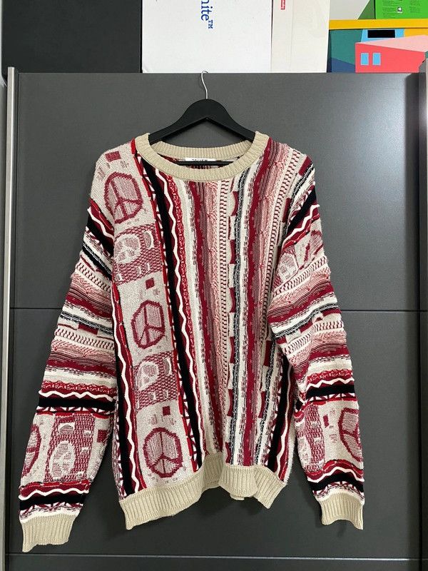 Japanese Brand × Vintage Rare Cable Knit Grail Peace Sweater Japan Kapital Style Size US M / EU 48-50 / 2 - 1 Thumbnail