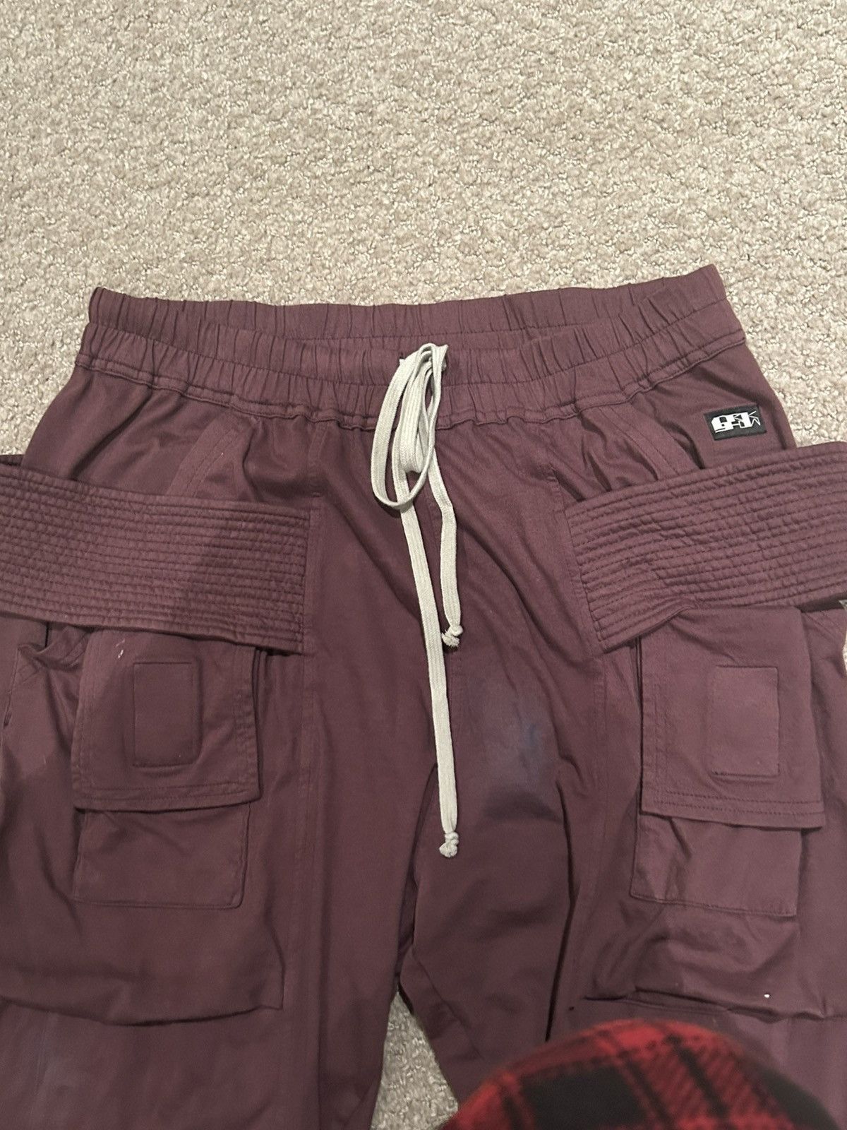 Rick Owens Rick owen’s drkshdw creatch cargo sweatpants burgundy Size US 34 / EU 50 - 3 Thumbnail