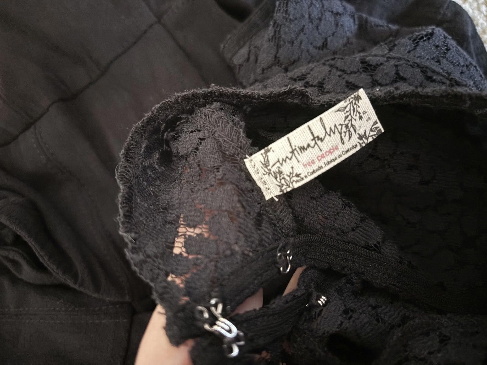 Free People Intimately Free People Black Lace Corset Dress High Neck Size S / US 4 / IT 40 - 9 Thumbnail