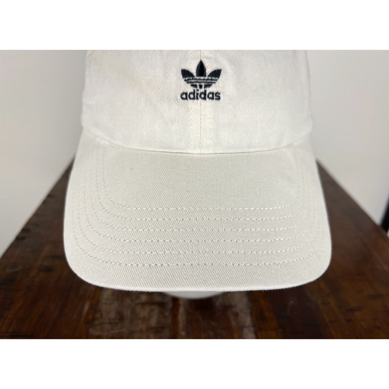 Adidas adidas Hat Cap Strap Back Adult One Size White 100% Cotton Embroidered Trefoil Shirt Baseball Cap Unisex Adults Mens Womens Boys Girls Size ONE SIZE - 3 Thumbnail