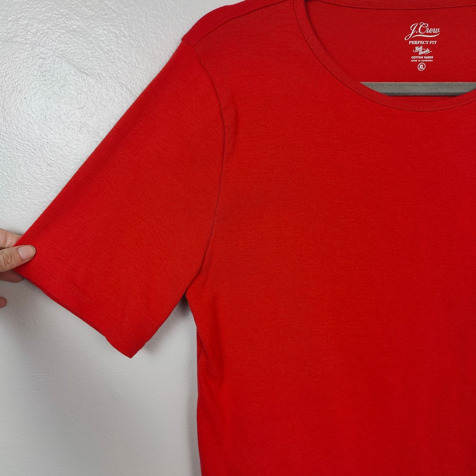 J.Crew J Crew Perfect Fit Short Sleeve Tee Womens XL Red Cotton Size XL / US 12-14 / IT 48-50 - 2 Thumbnail