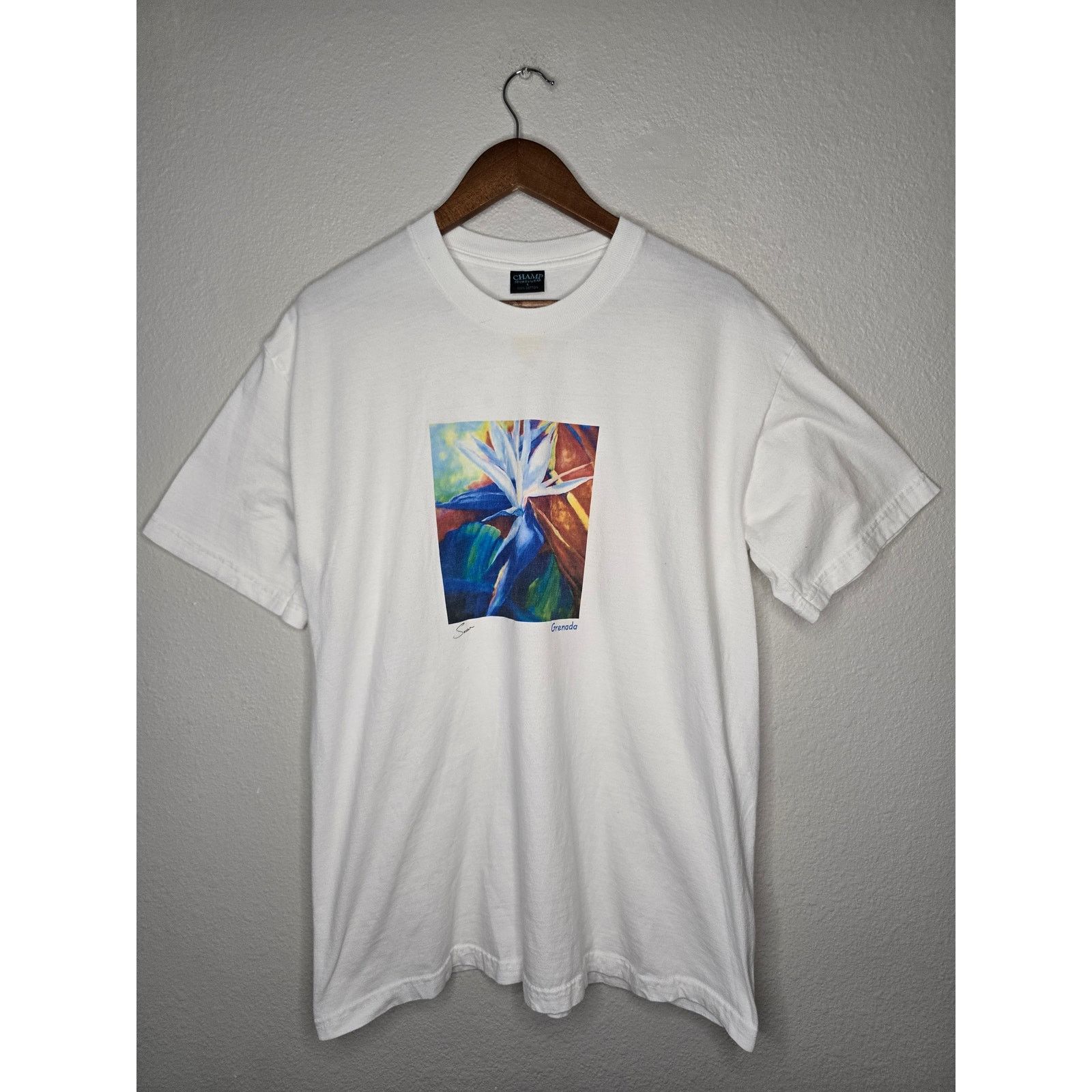 Vintage Vintage Artist Susan Bird Of Paradise Flower Grenada L Tee Size US L / EU 52-54 / 3 - 1 Thumbnail
