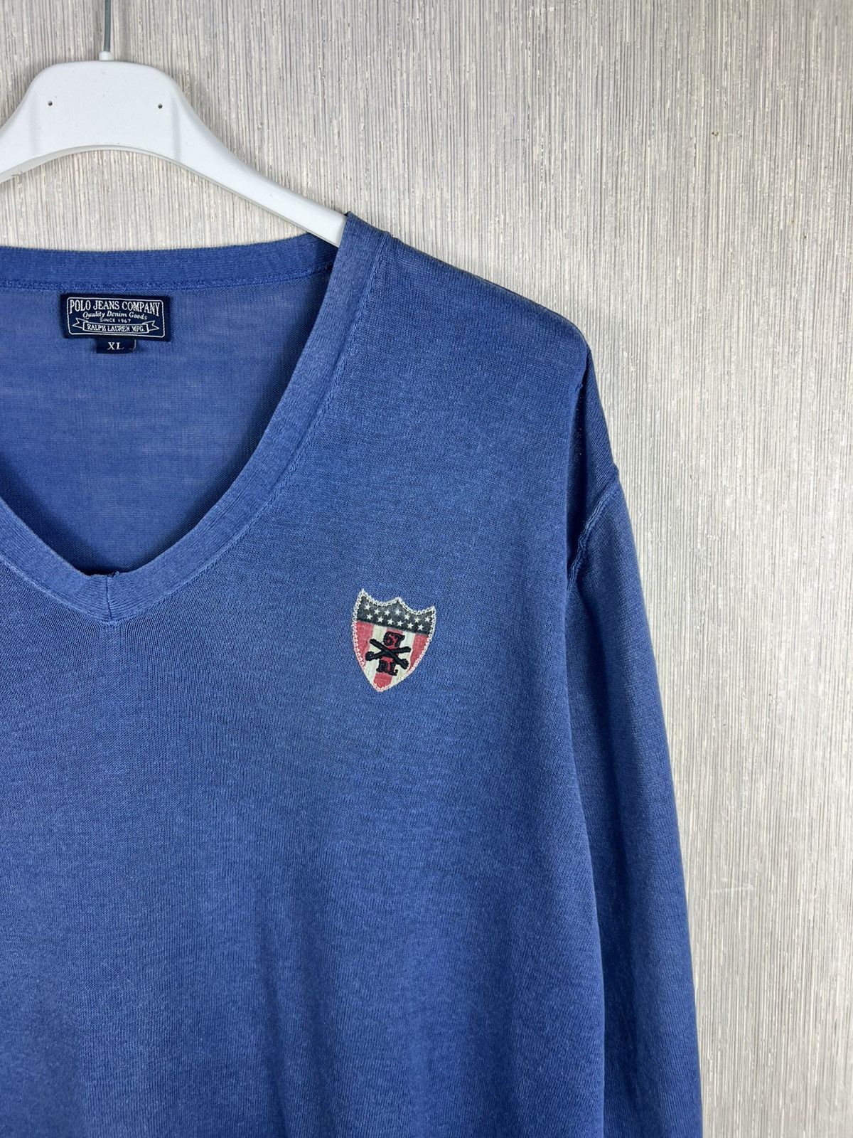 Ralph Lauren Ralph Lauren cotton linen thin v-neck sweater pirate flag Size US XL / EU 56 / 4 - 3 Thumbnail