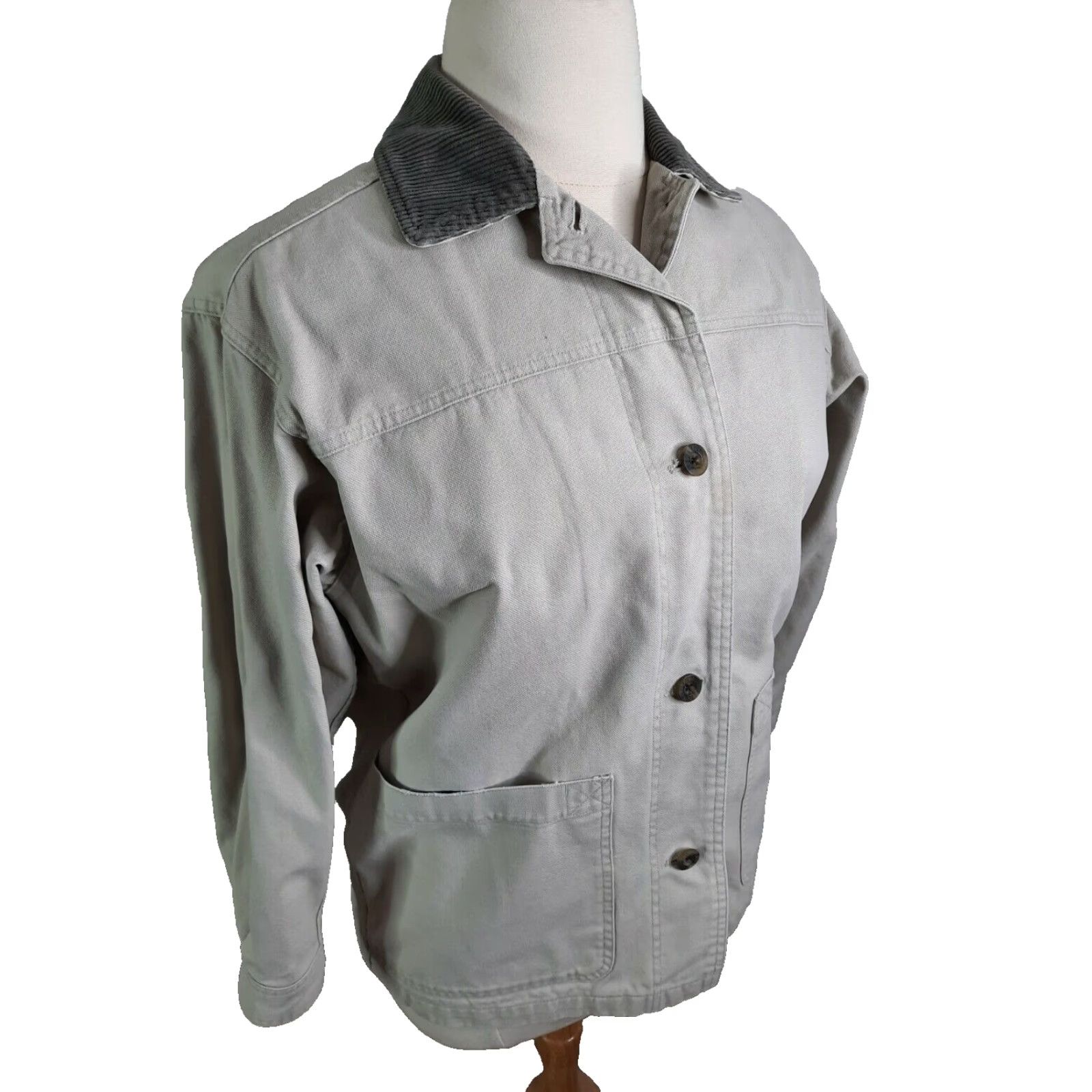 Vintage VINTAGE Barn Chore Coat Women's L Field Jacket Beige Canvas Cotton Size L / US 10 / IT 46 - 4 Thumbnail