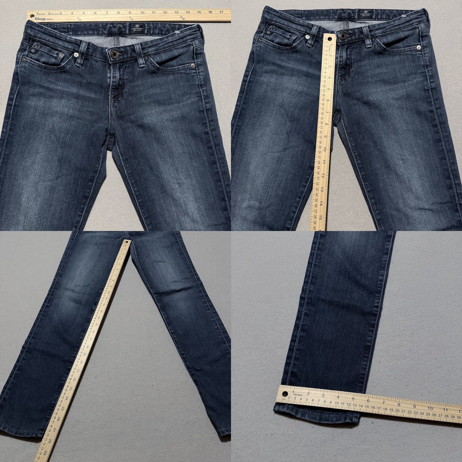 Denime AG Adriano Goldschmied Jeans Women's Blue Denim Slim Straight USA Made 27 Jeans Slim 5-Pocket Design Women's USA Made Blue 27 Size 27" / US 4 / IT 40 - 9 Thumbnail