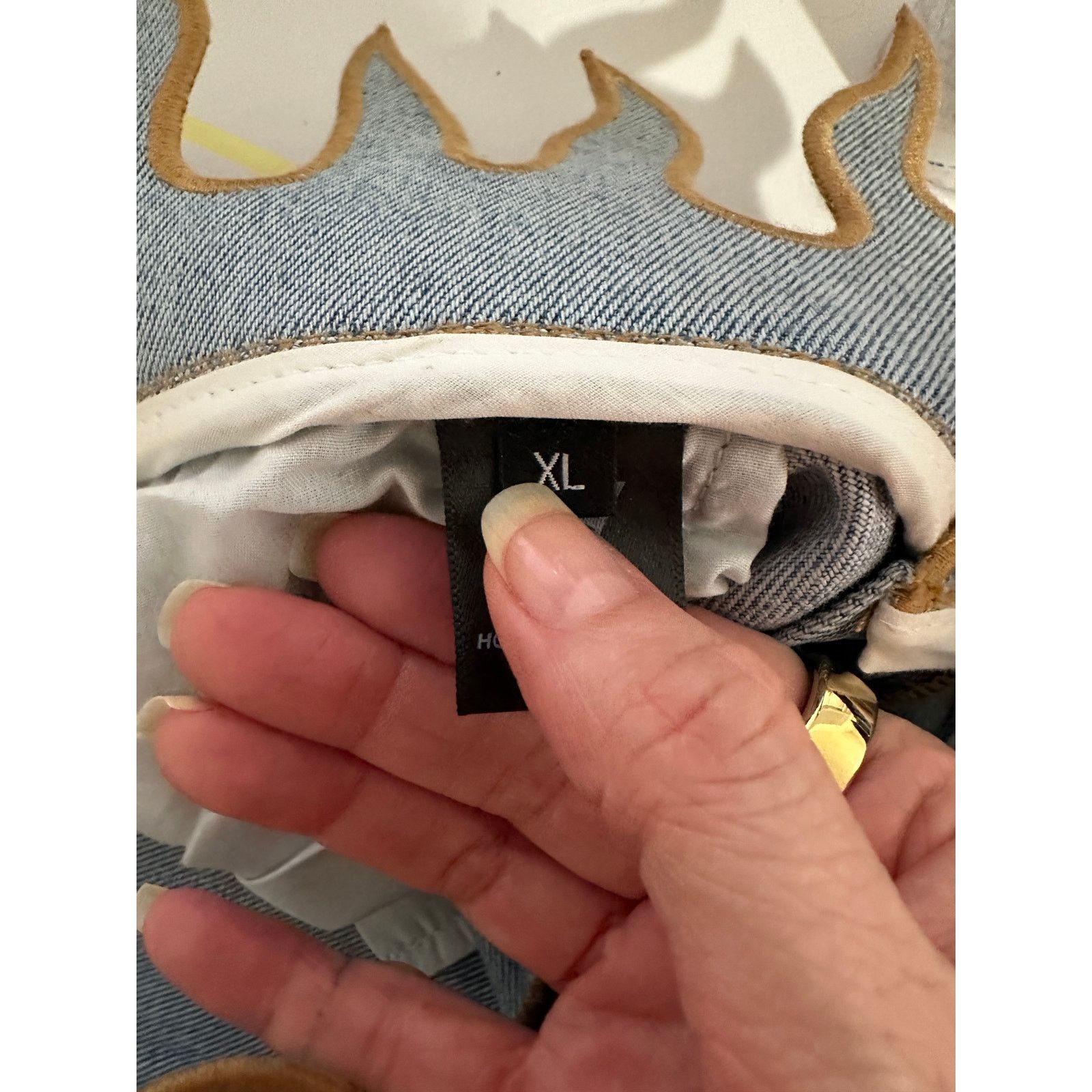 Other FUCKBOY MENTALITY Hot Flame Day Jeans Light Wash Gold 36x32 Size US 36 / EU 52 - 9 Thumbnail