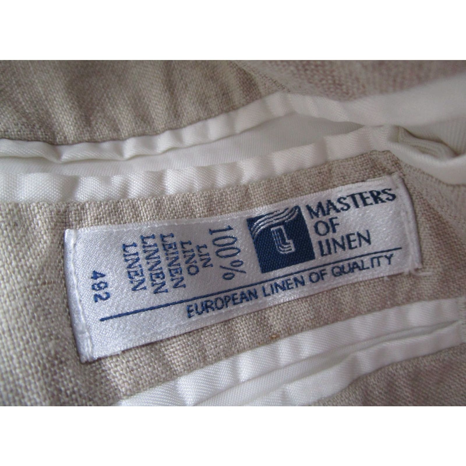 Vintage Vintage Shakur Olla Mens 42 R Beige Linen 3 Button Blazer Sport Coat Size 42R - 3 Thumbnail