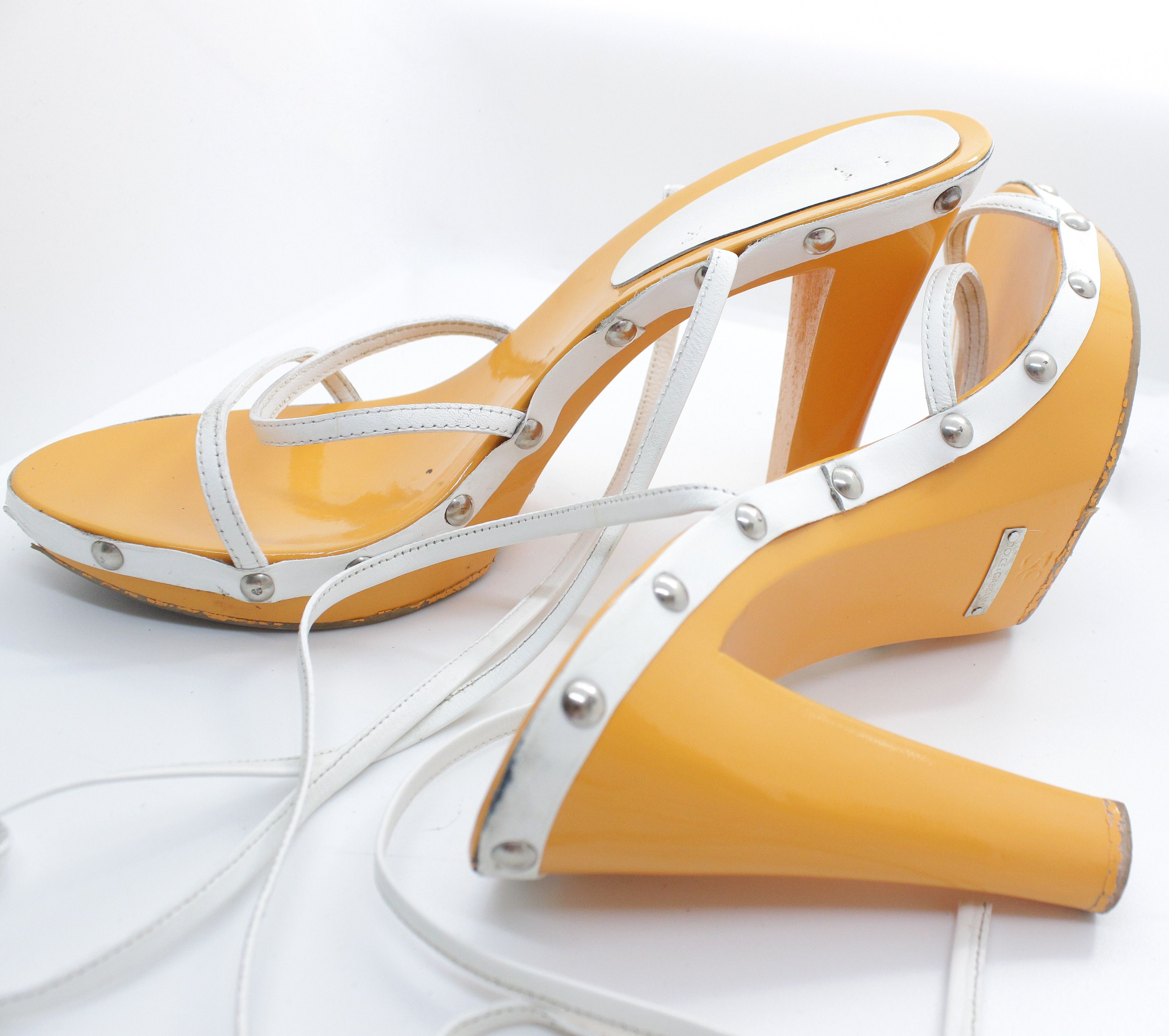 Dolce & Gabbana Stripes Heels Size US 7.5 / IT 37.5 - 3 Thumbnail
