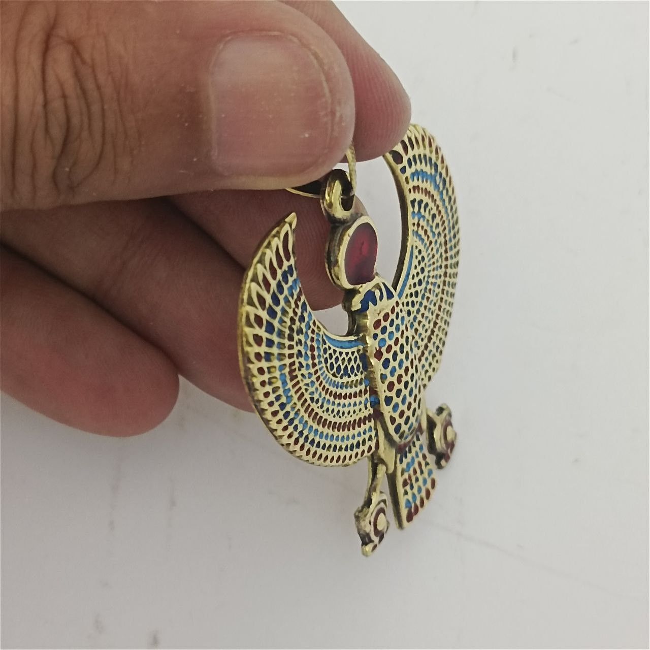 Other Handmade Pharaonic Horus Falcon Pendant Egyptian Copper Size ONE SIZE - 5 Thumbnail