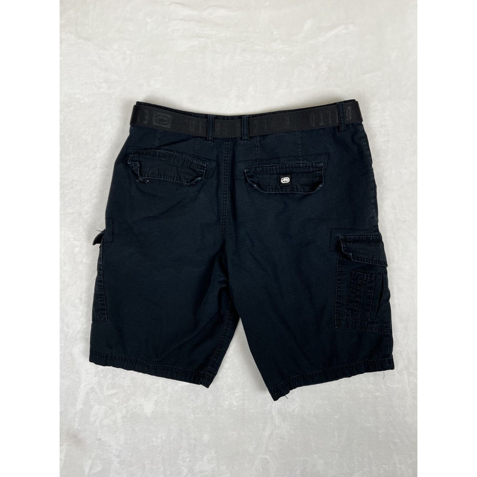 Ecko Unltd. Vintage Ecko Unltd Rip Stop Cargo Black Shorts Size 36 Belte Size US 36 / EU 52 - 6 Thumbnail