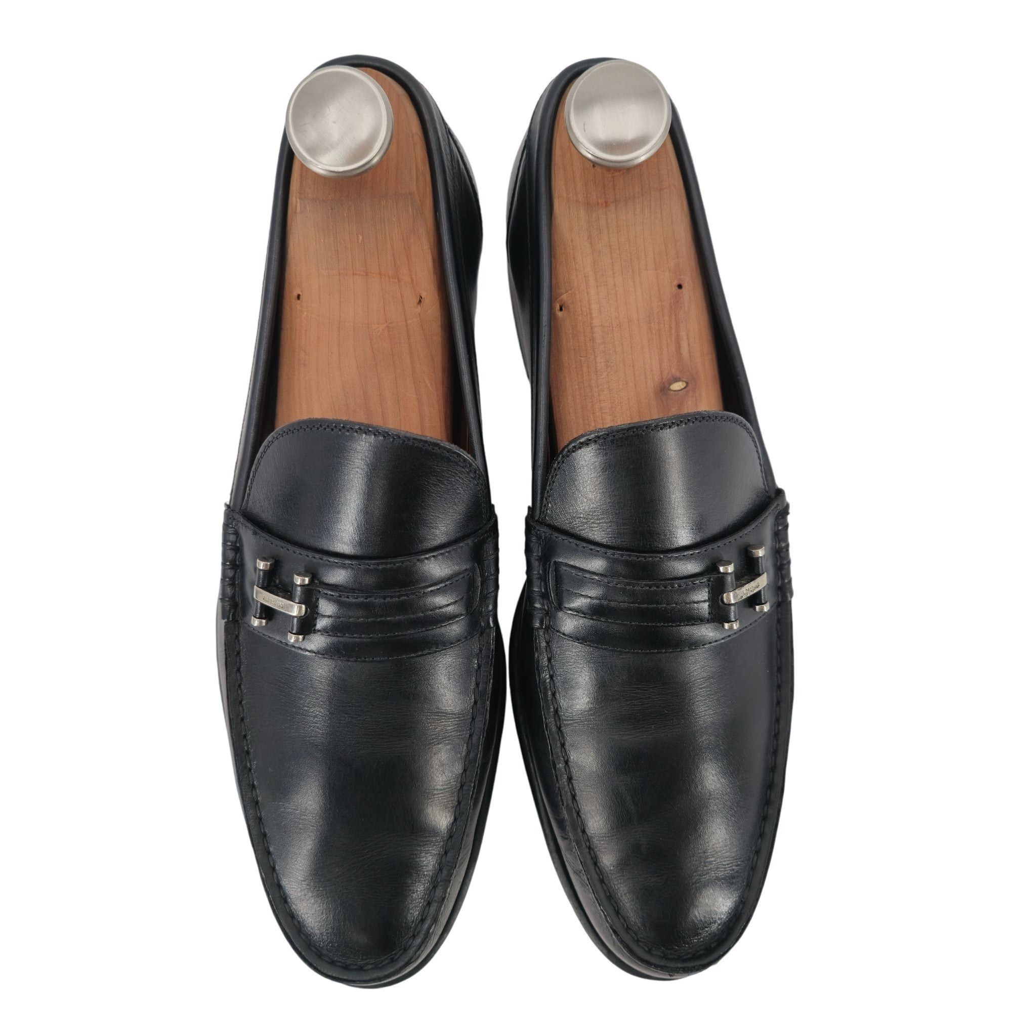 Testoni A. Testoni Mens Black Leather Bit Loafers Size 8.5 Italian Size US 8.5 / EU 41-42 - 2 Thumbnail