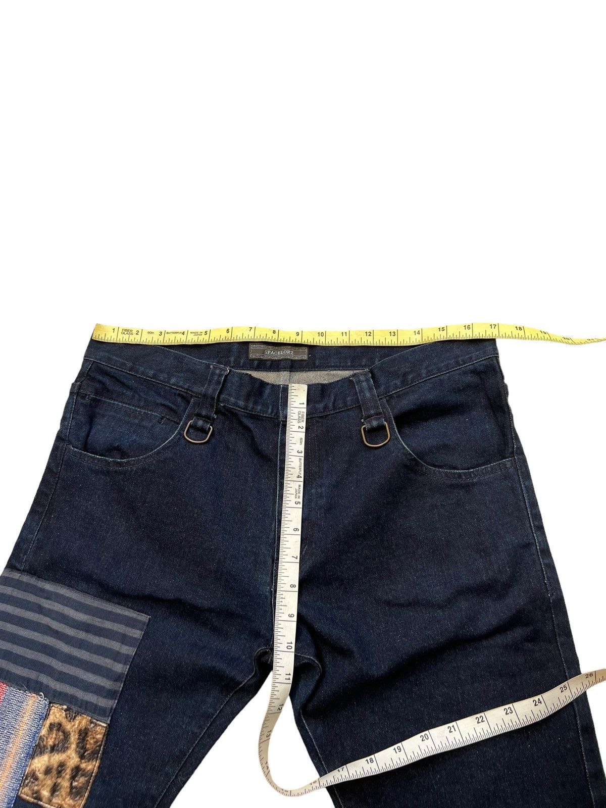 Indigo SPACELORZ Japan Boro Patchwork Indigo Blue Slim Denim Jeans Size US 32 / EU 48 - 3 Thumbnail