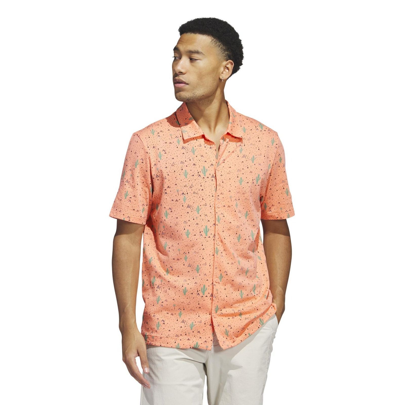 Adidas Adidas Adicross Golf Desert Button Up Shirt Men Medium Coral Size US M / EU 48-50 / 2 - 2 Thumbnail